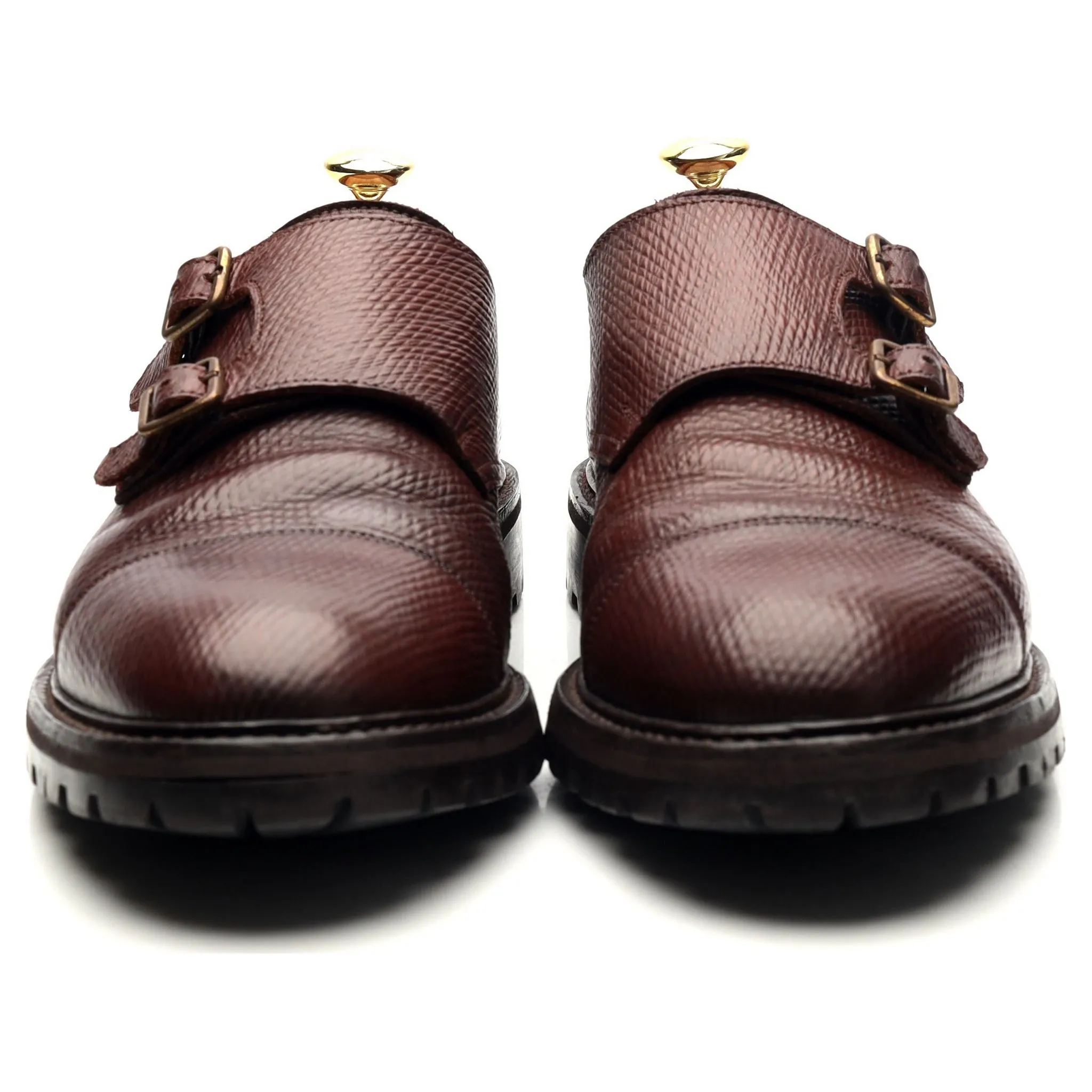'Tay 3' Brown Leather Double Monk Strap UK 7.5 E