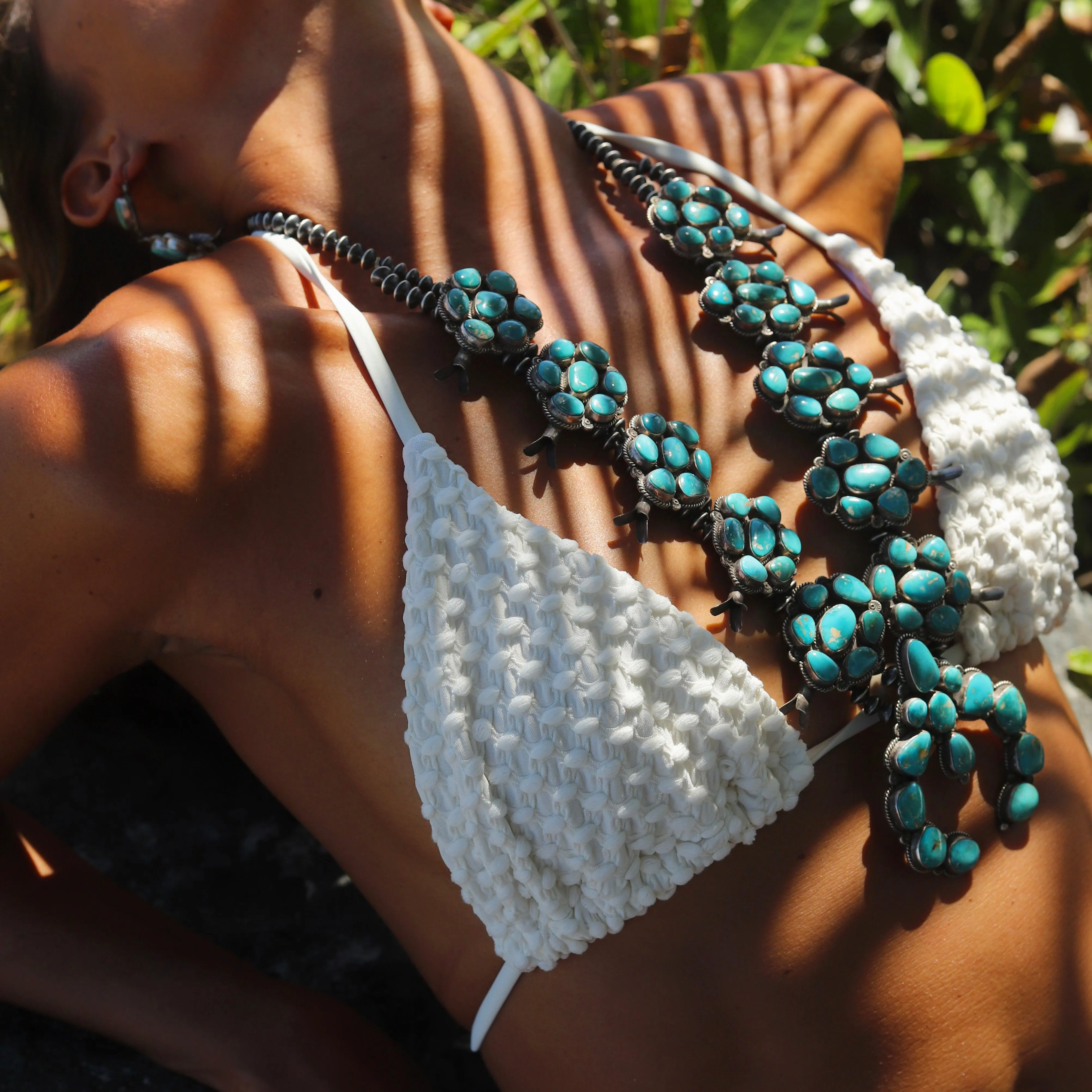 The Blue Tide Squash Blossom Necklace