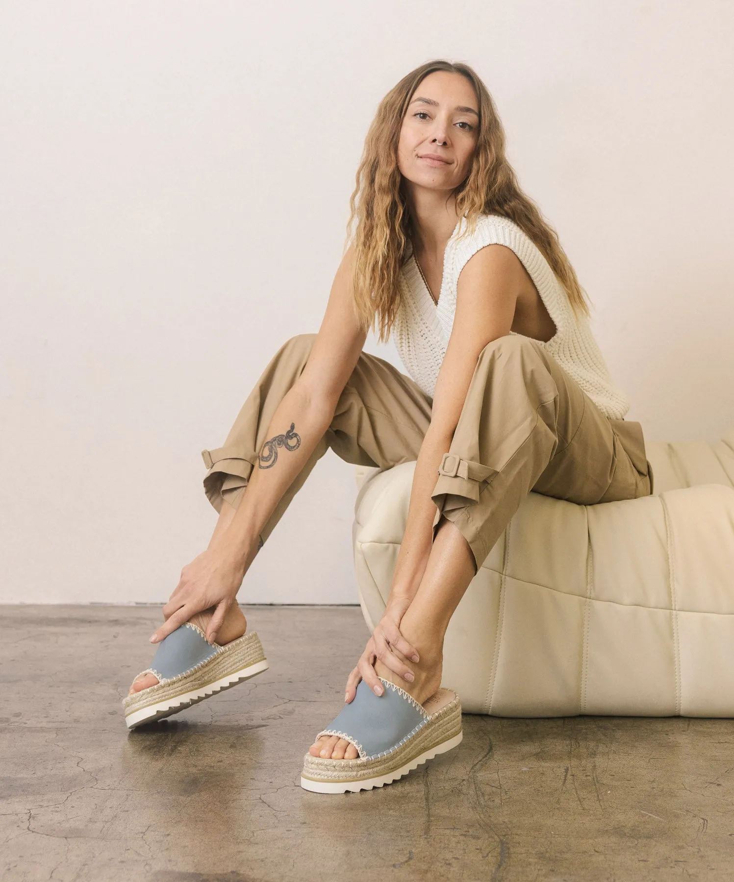The Vista | Blue  Espadrille Platform Sandal