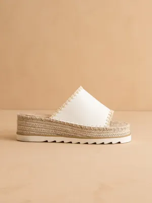 The Vista | White Espadrille Platform Sandal