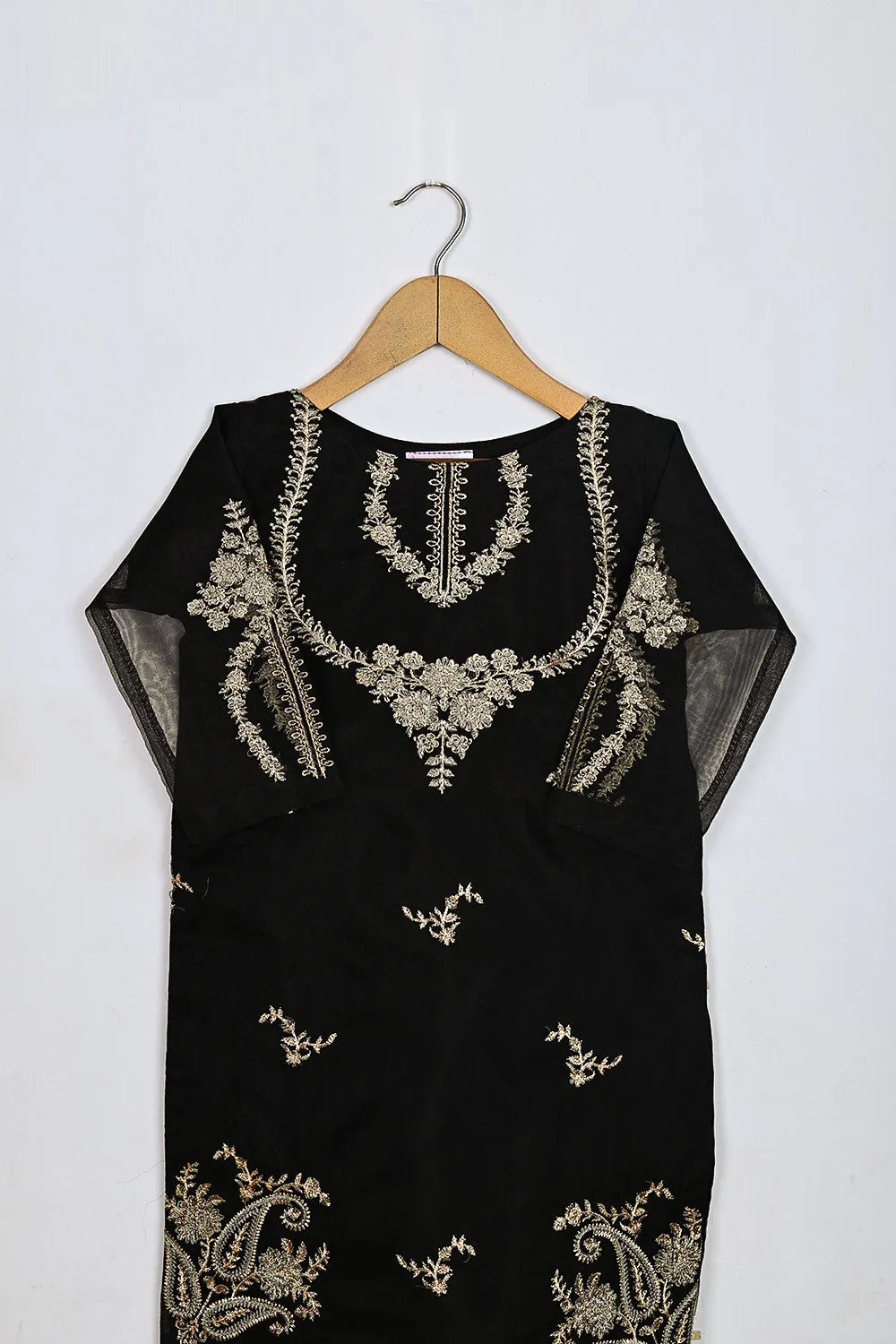 TKF-107-Black - Kids 3Pc Organza Formal Dress