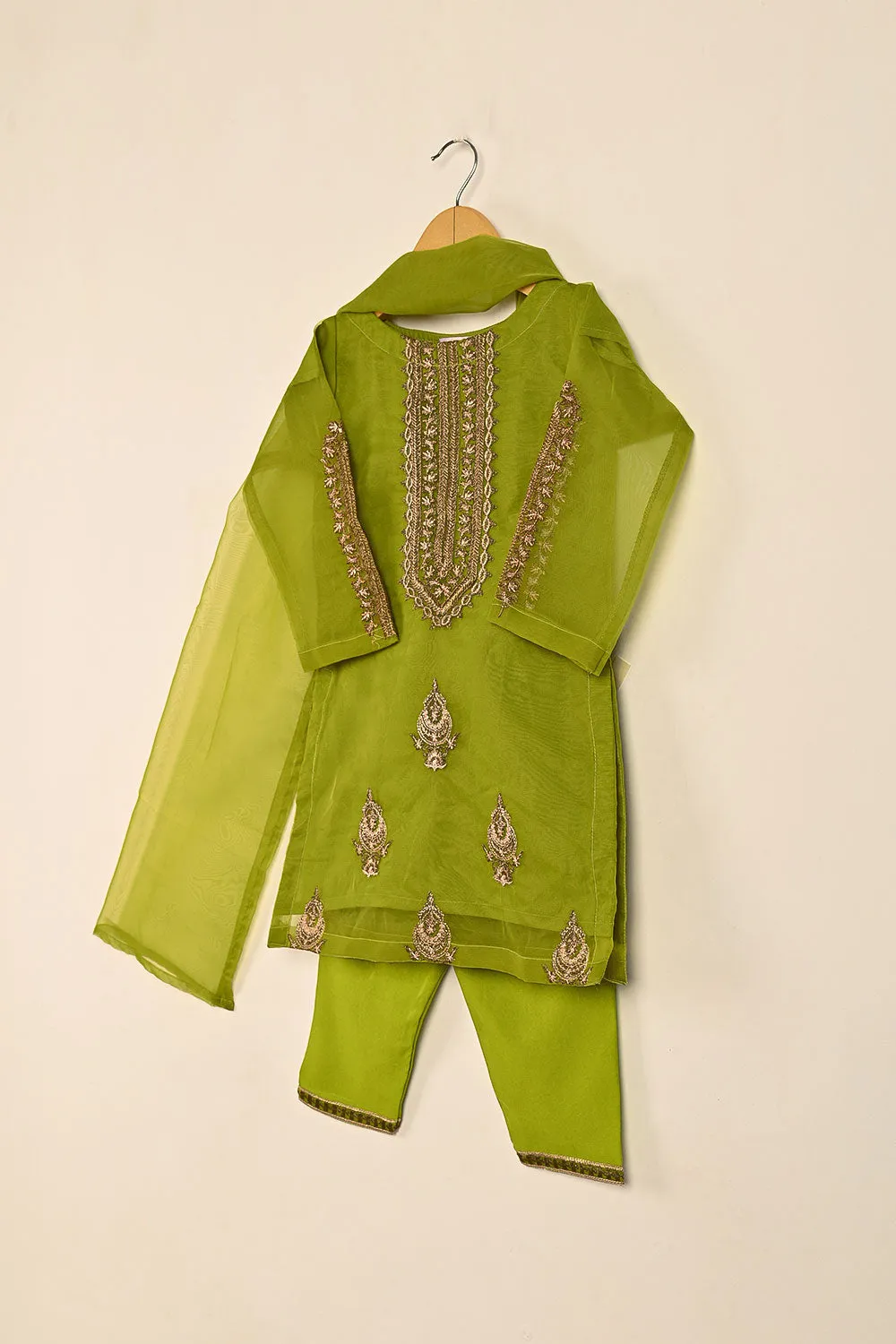 TKF-125-Moss- Kids 3Pc Organza Formal Dress