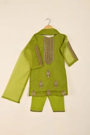 TKF-125-Moss- Kids 3Pc Organza Formal Dress