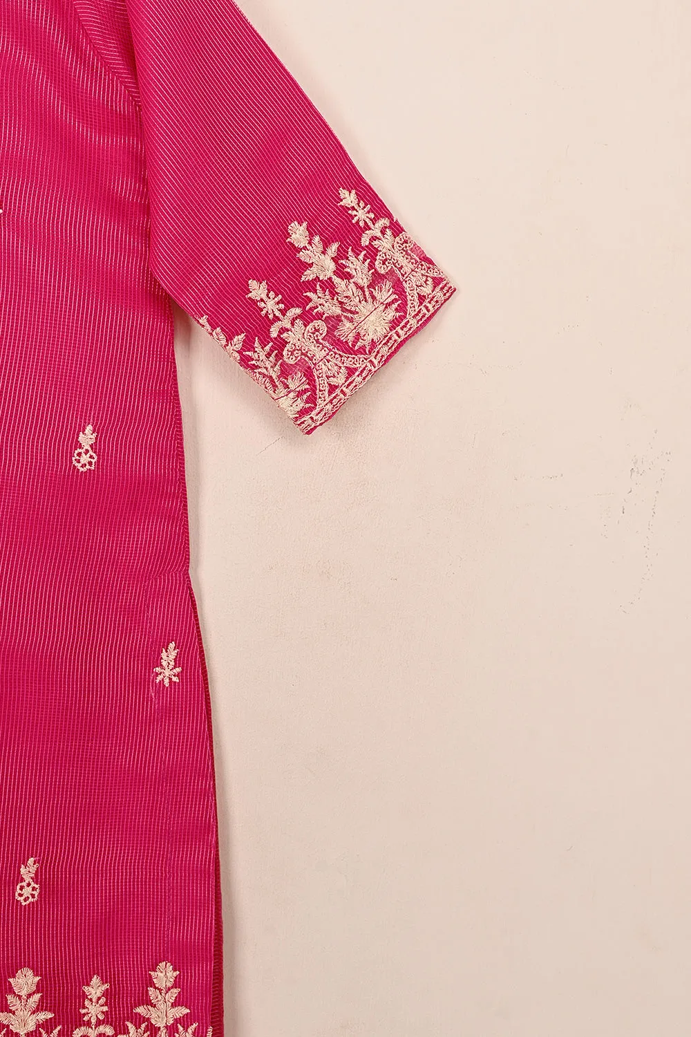 TKF-178-Royal Fuchsia - Kids 3Pc Javeria Net Embroidered Formal Dress