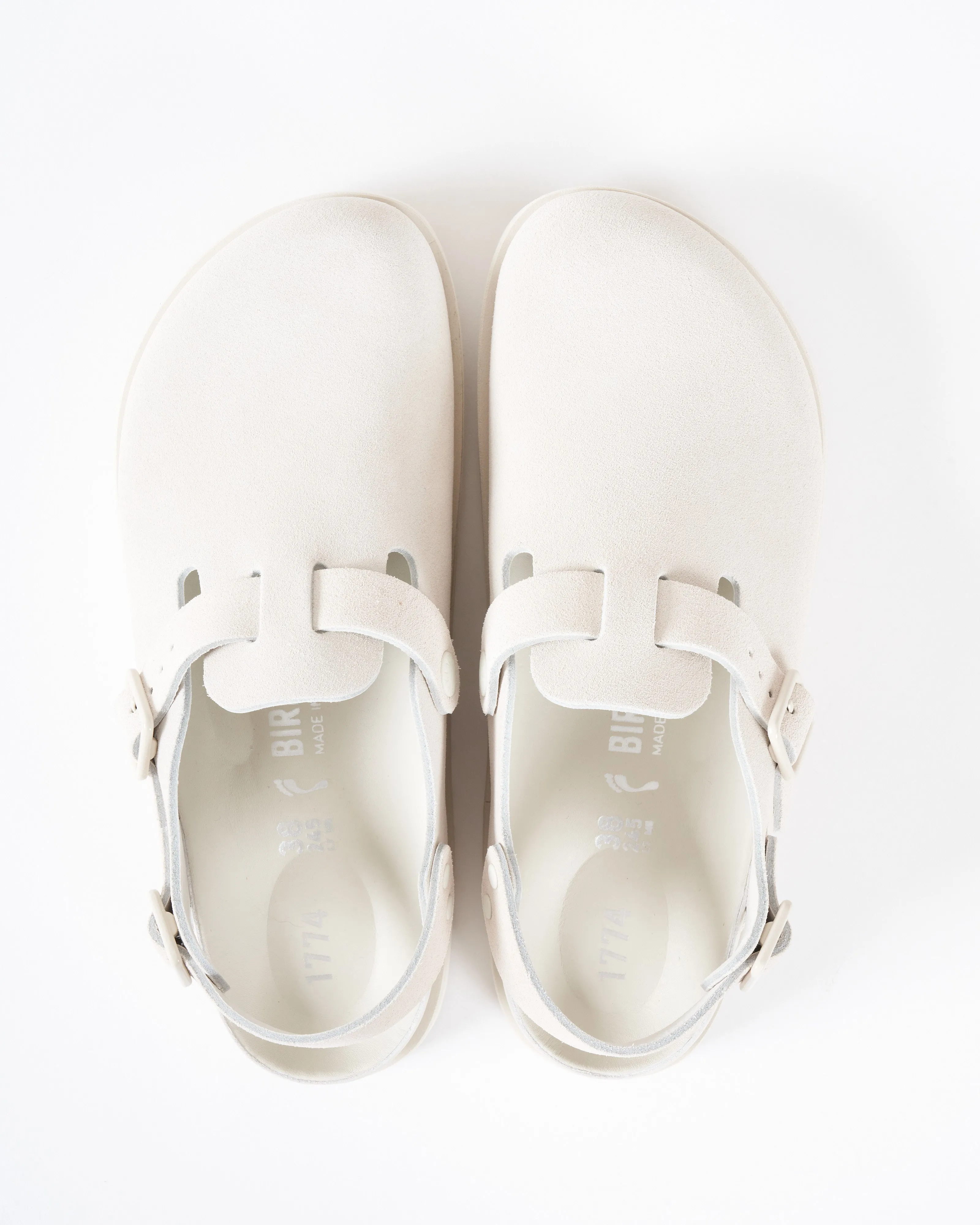 tokio suede clog - bone