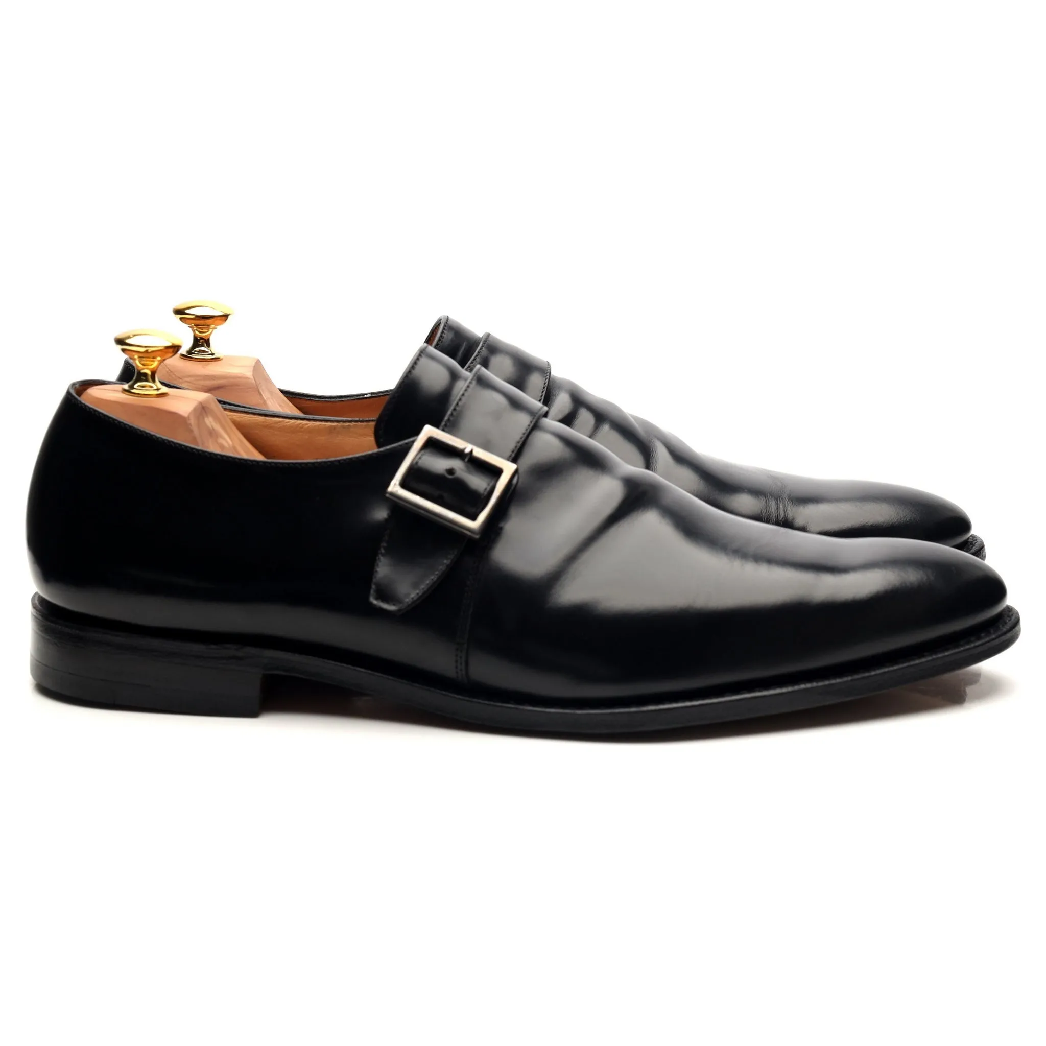'Tokyo' Black Leather Monk Strap UK 12 F