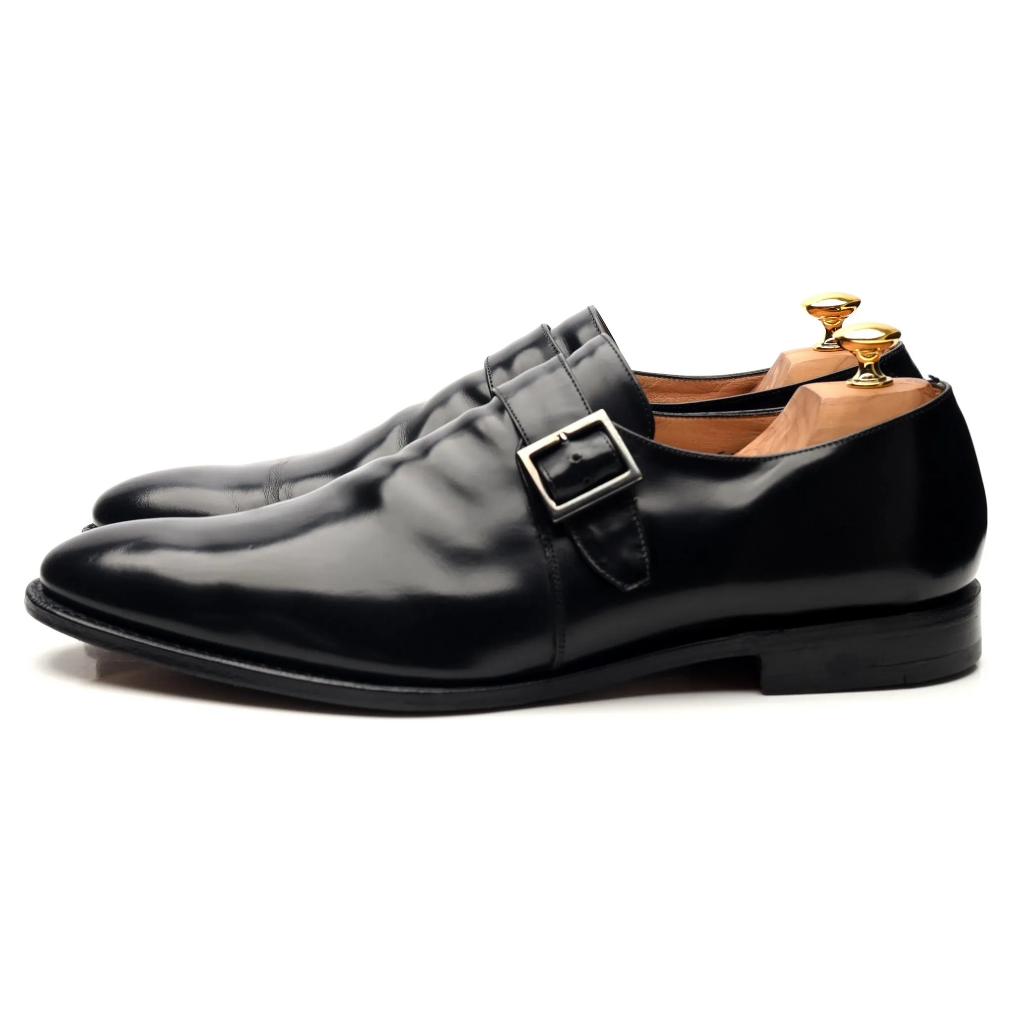 'Tokyo' Black Leather Monk Strap UK 12 F