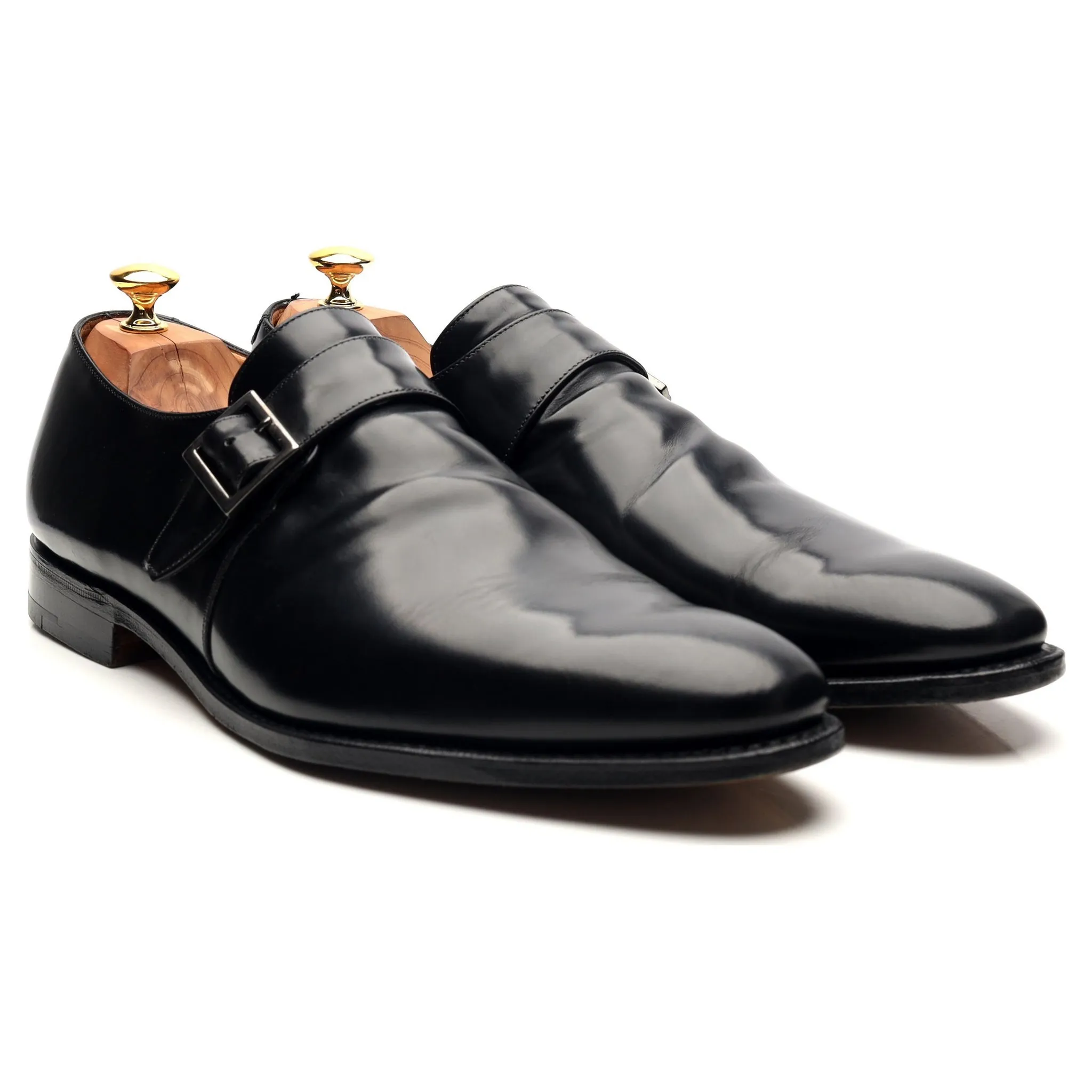 'Tokyo' Black Leather Monk Strap UK 12 F