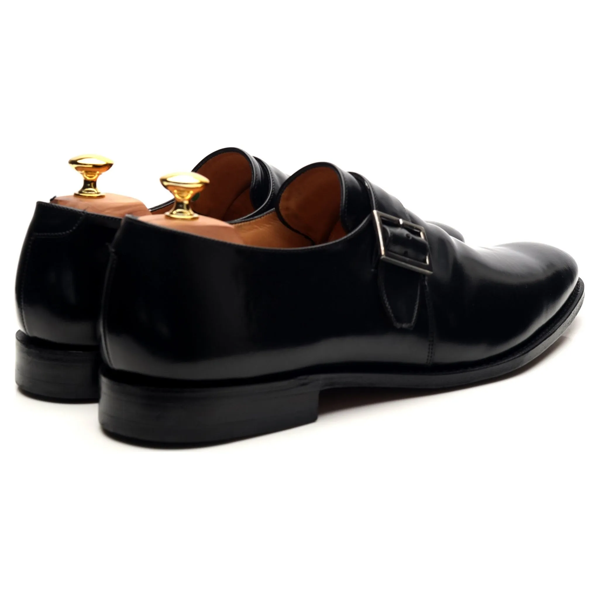 'Tokyo' Black Leather Monk Strap UK 12 F