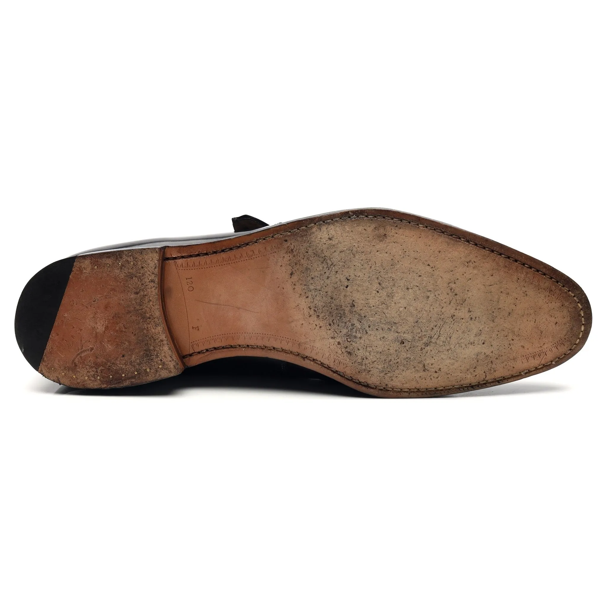 'Tokyo' Black Leather Monk Strap UK 12 F