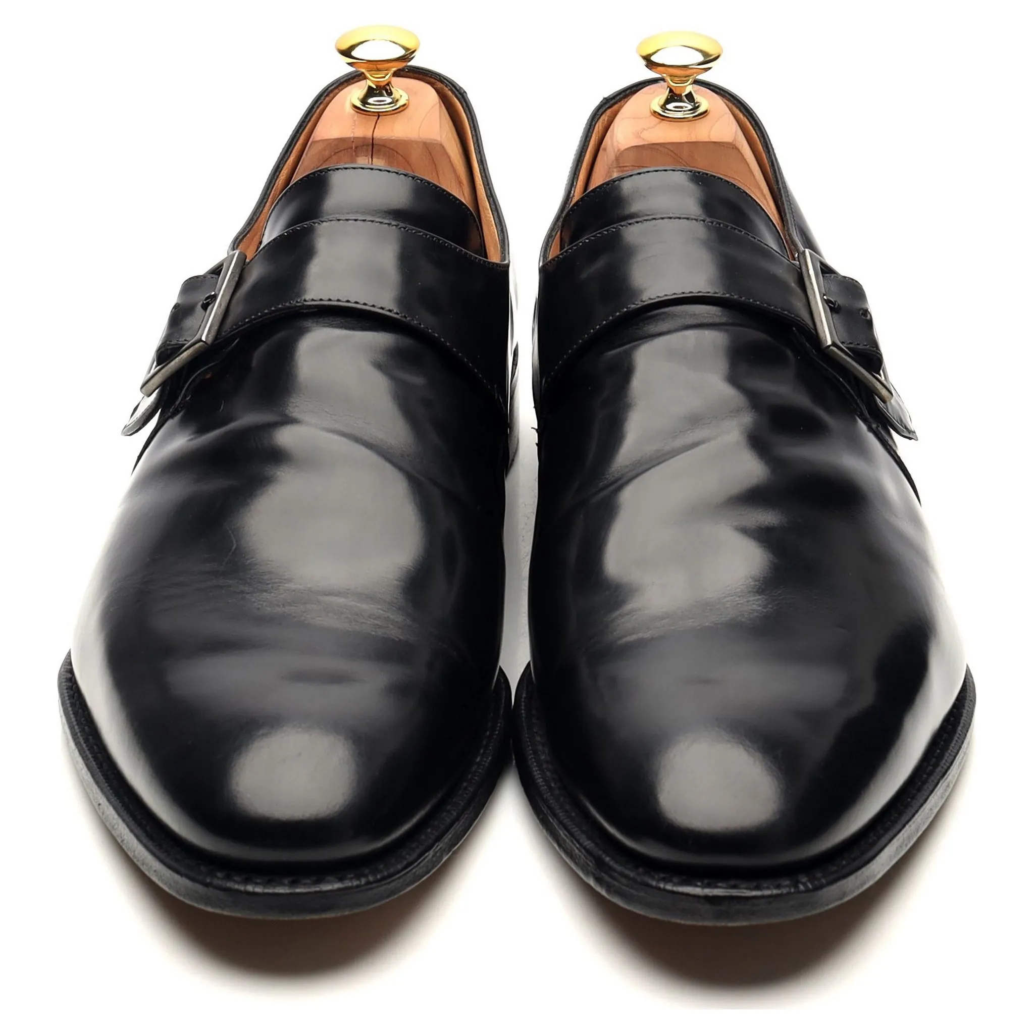 'Tokyo' Black Leather Monk Strap UK 12 F