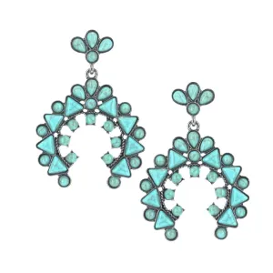 Turquoise Blue Squash Blossom Attitude Earrings