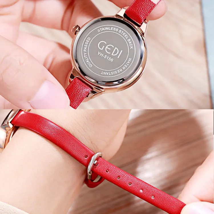 Ultra-shin Leather Strap Women's Watch