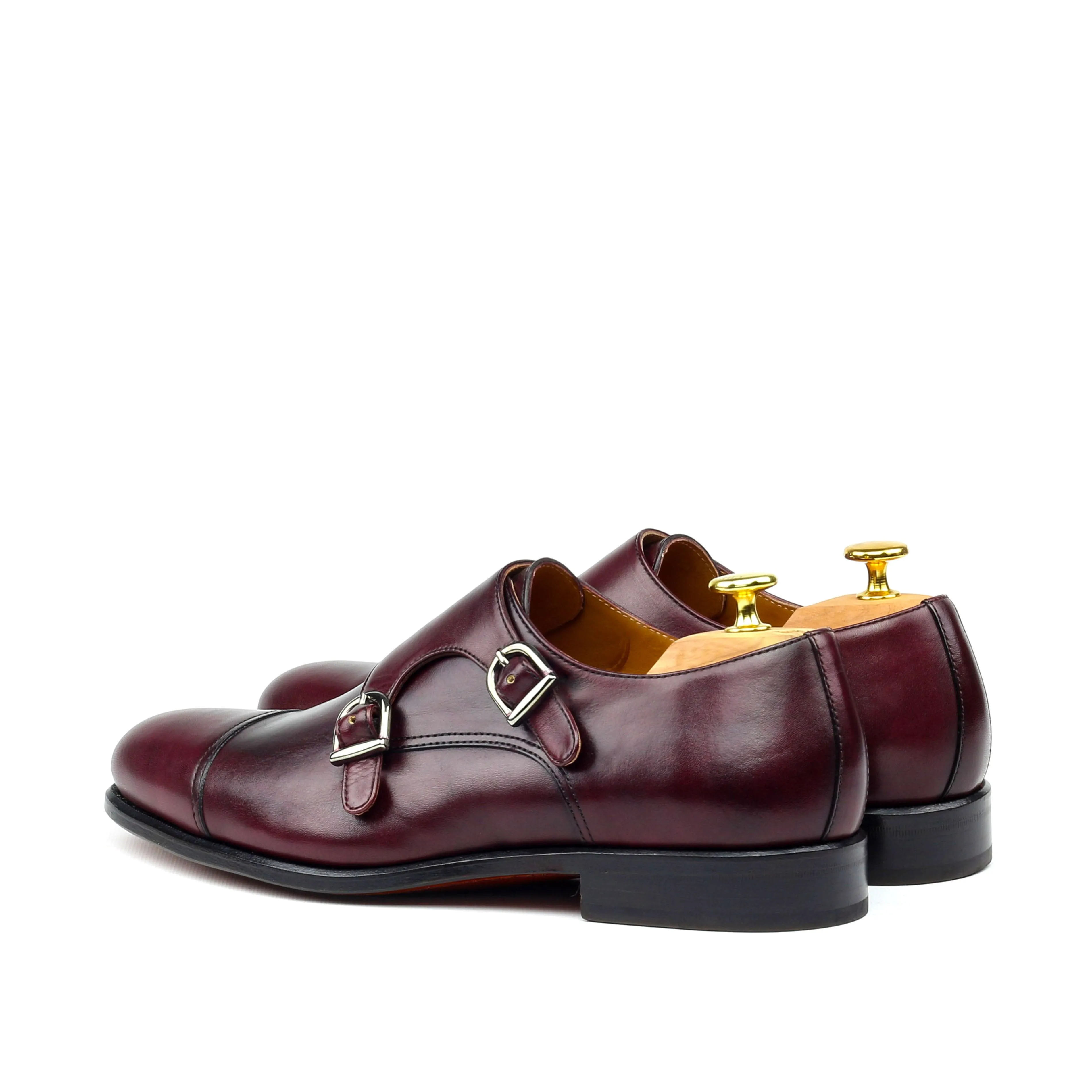 Unique Handcrafted Burgundy Double Monkstrap