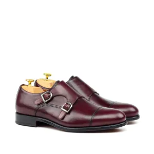 Unique Handcrafted Burgundy Double Monkstrap