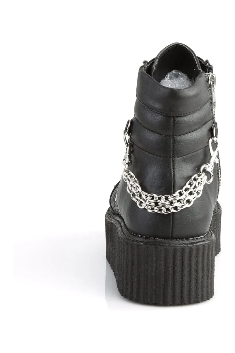 V-CREEPER-565 Black Vegan Leather Creeper