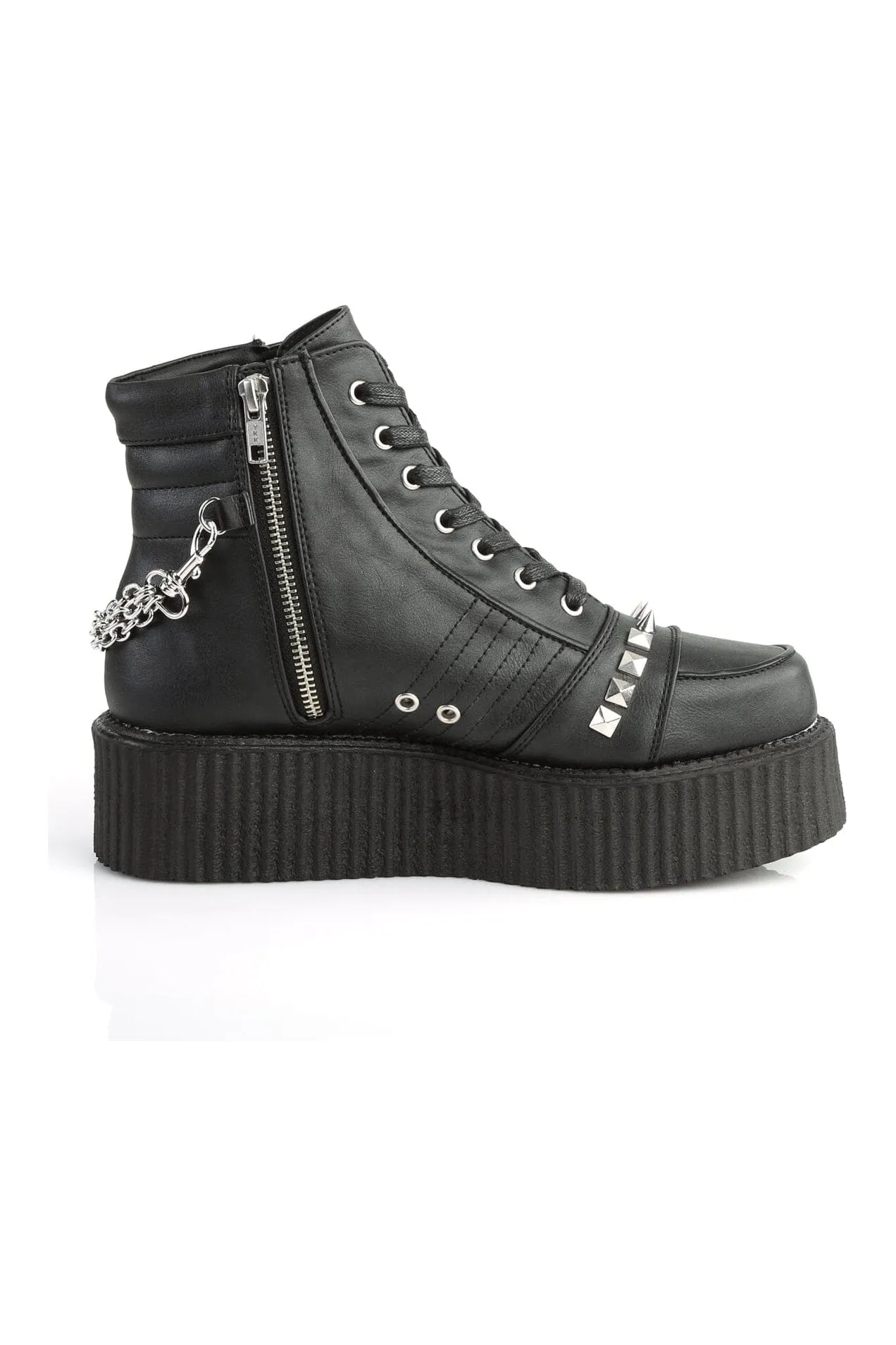 V-CREEPER-565 Black Vegan Leather Creeper