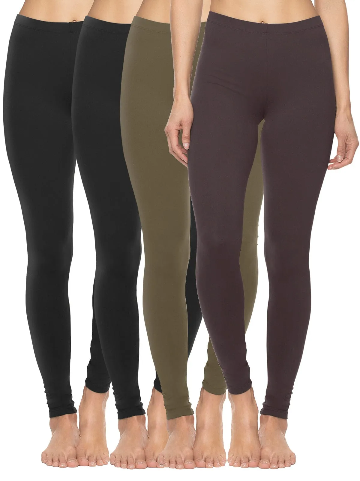 Velvety Soft Lightweight Leggings 4-Pack