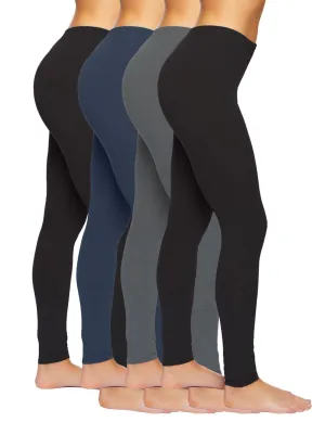 Velvety Soft Lightweight Leggings 4-Pack