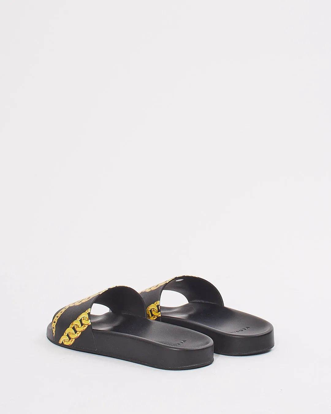 Versace Black/Yellow Rubber Medusa Pool Slides - 38