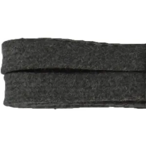 Waxed Cotton 1/4" Flat Dress Laces Custom Length with Tip - Dark Gray (1 Pair Pack) Shoelaces