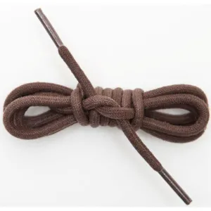 Waxed Cotton Round Laces Custom Length with Tip - Brown (1 Pair Pack) Shoelaces