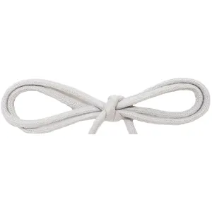 Waxed Cotton Thin Round Dress Laces Custom Length with Tip - Light Gray (1 Pair Pack) Shoelaces