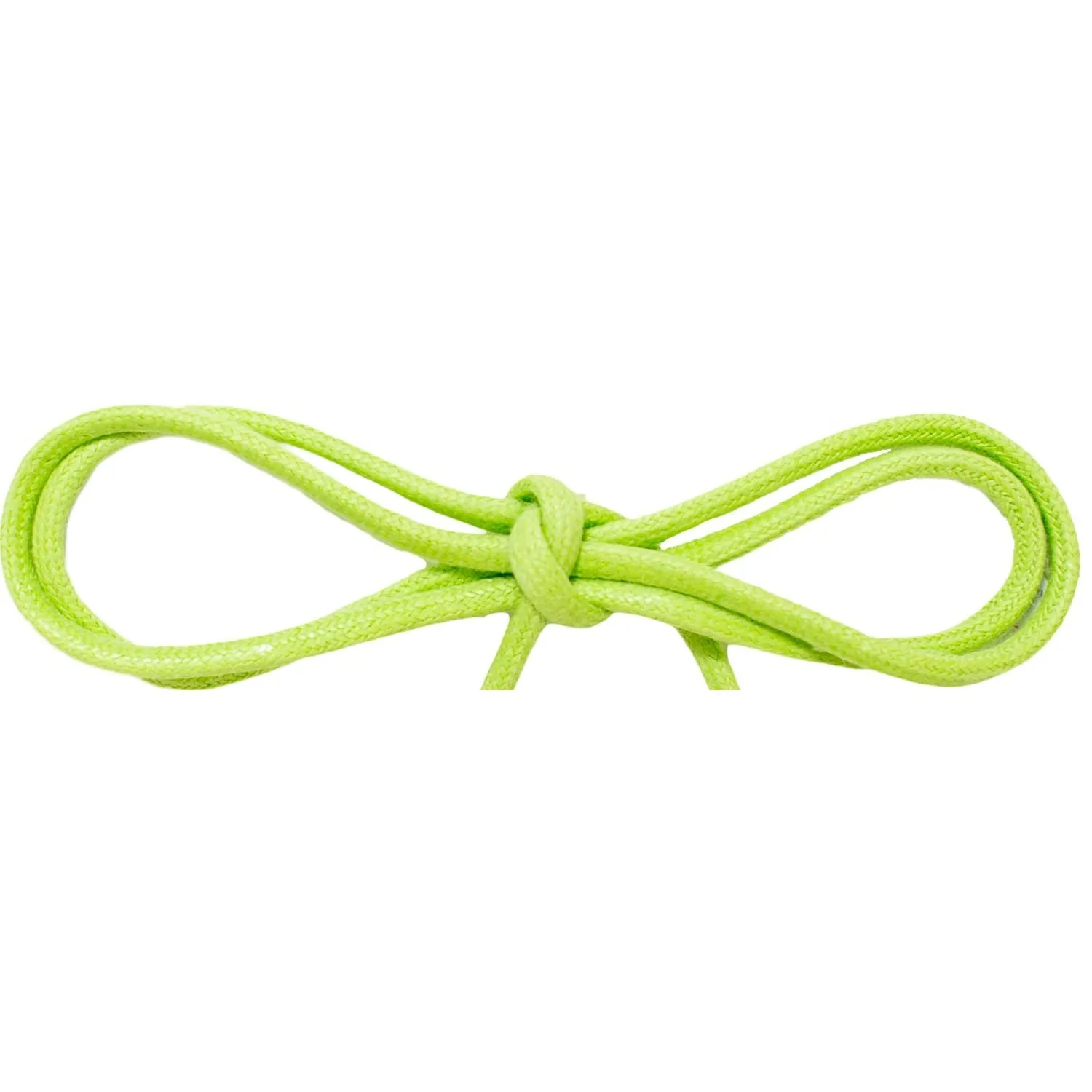 Waxed Cotton Thin Round Dress Laces Custom Length with Tip - Lucky Lime (1 Pair Pack) Shoelaces