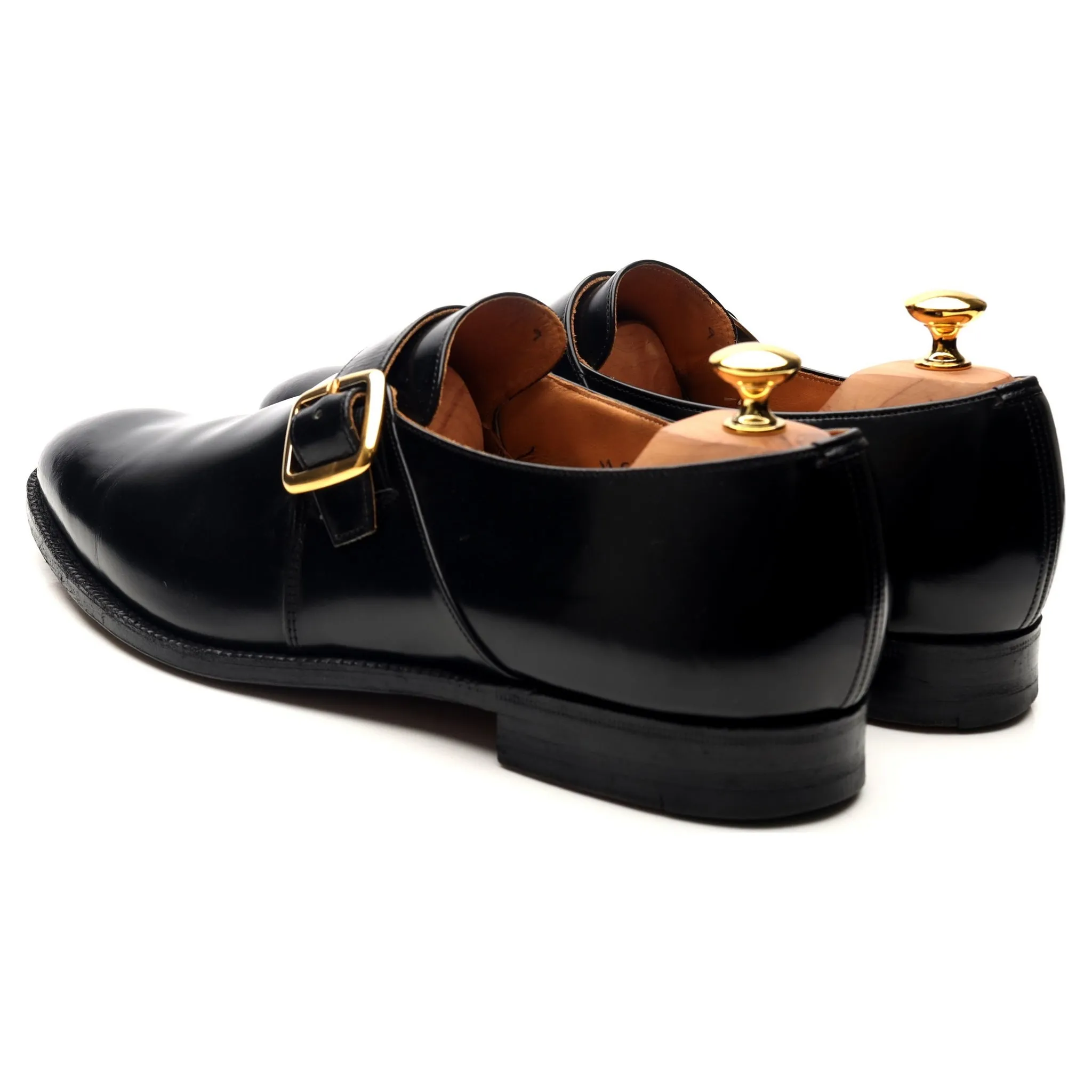 'Westbury' Black Leather Monk Strap UK 12 F