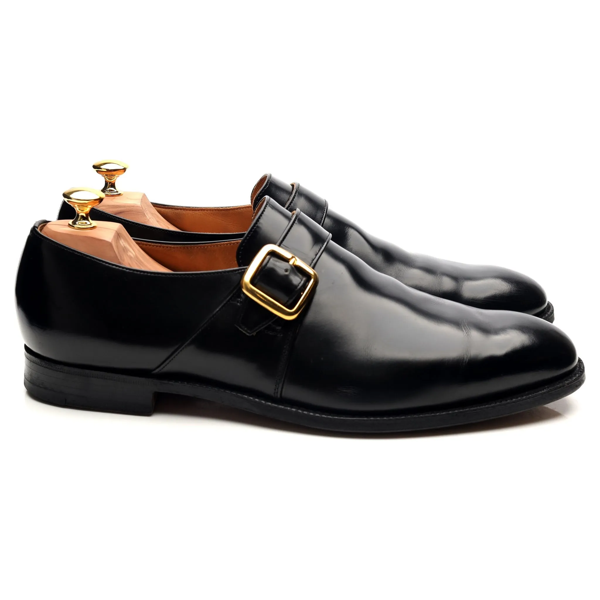 'Westbury' Black Leather Monk Strap UK 12 F
