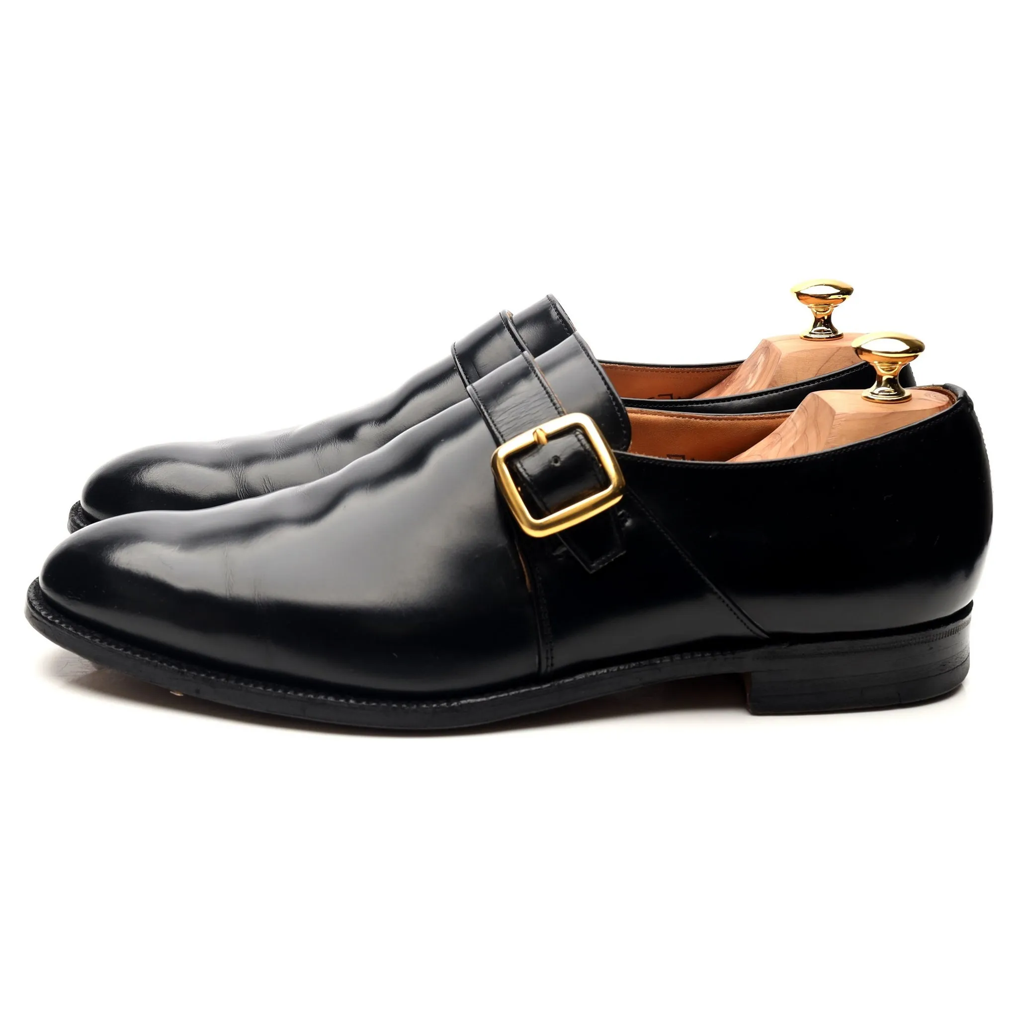 'Westbury' Black Leather Monk Strap UK 12 F