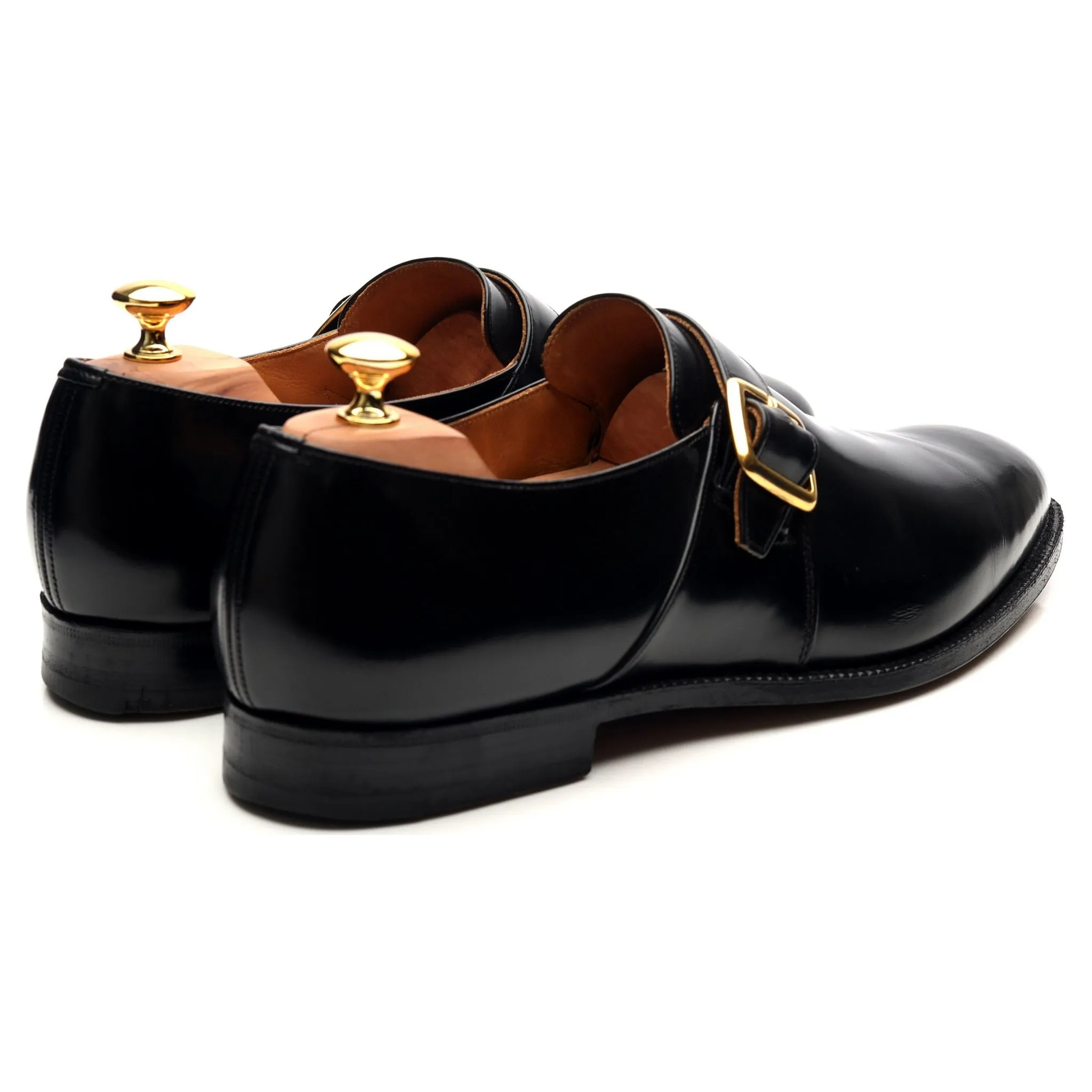 'Westbury' Black Leather Monk Strap UK 12 F