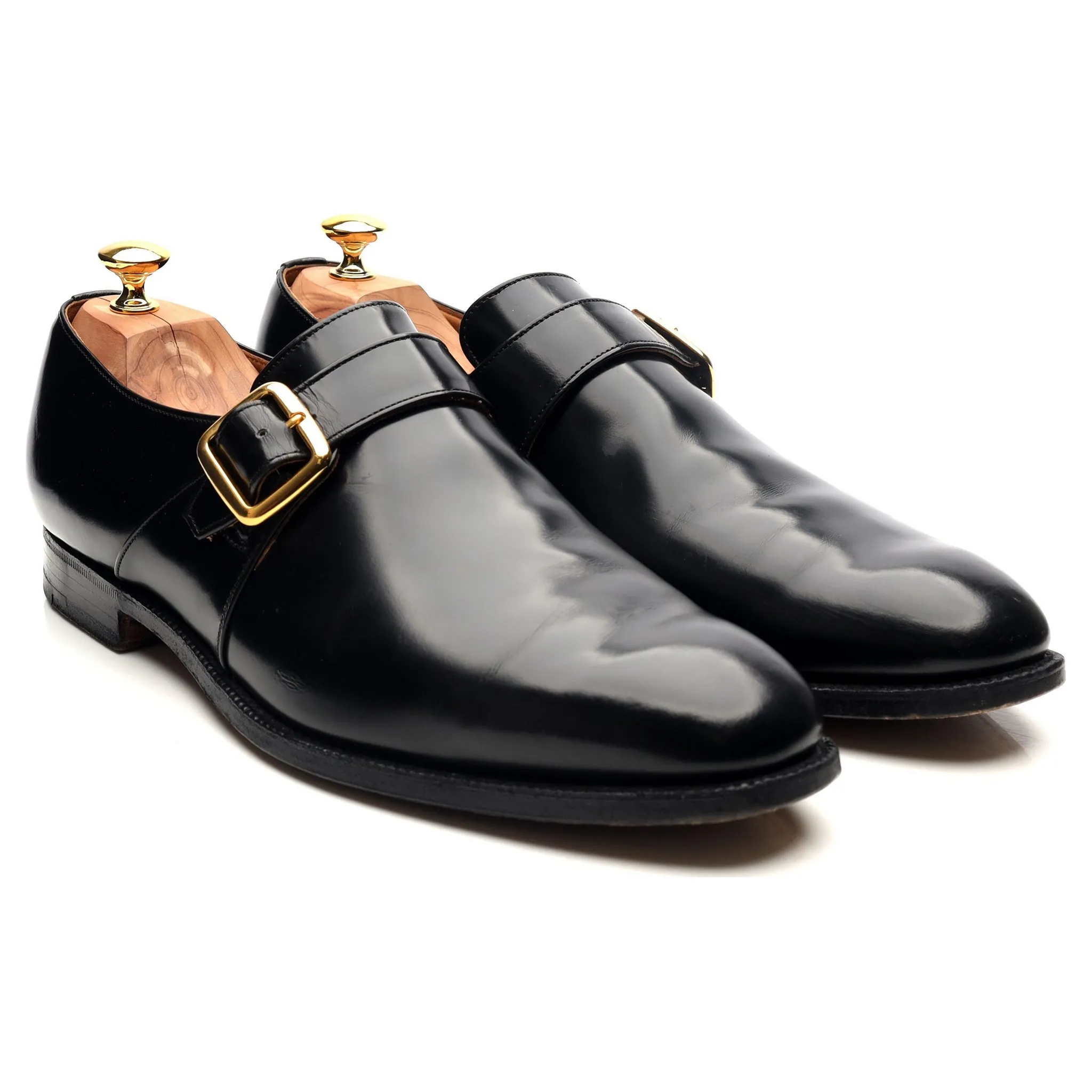 'Westbury' Black Leather Monk Strap UK 12 F