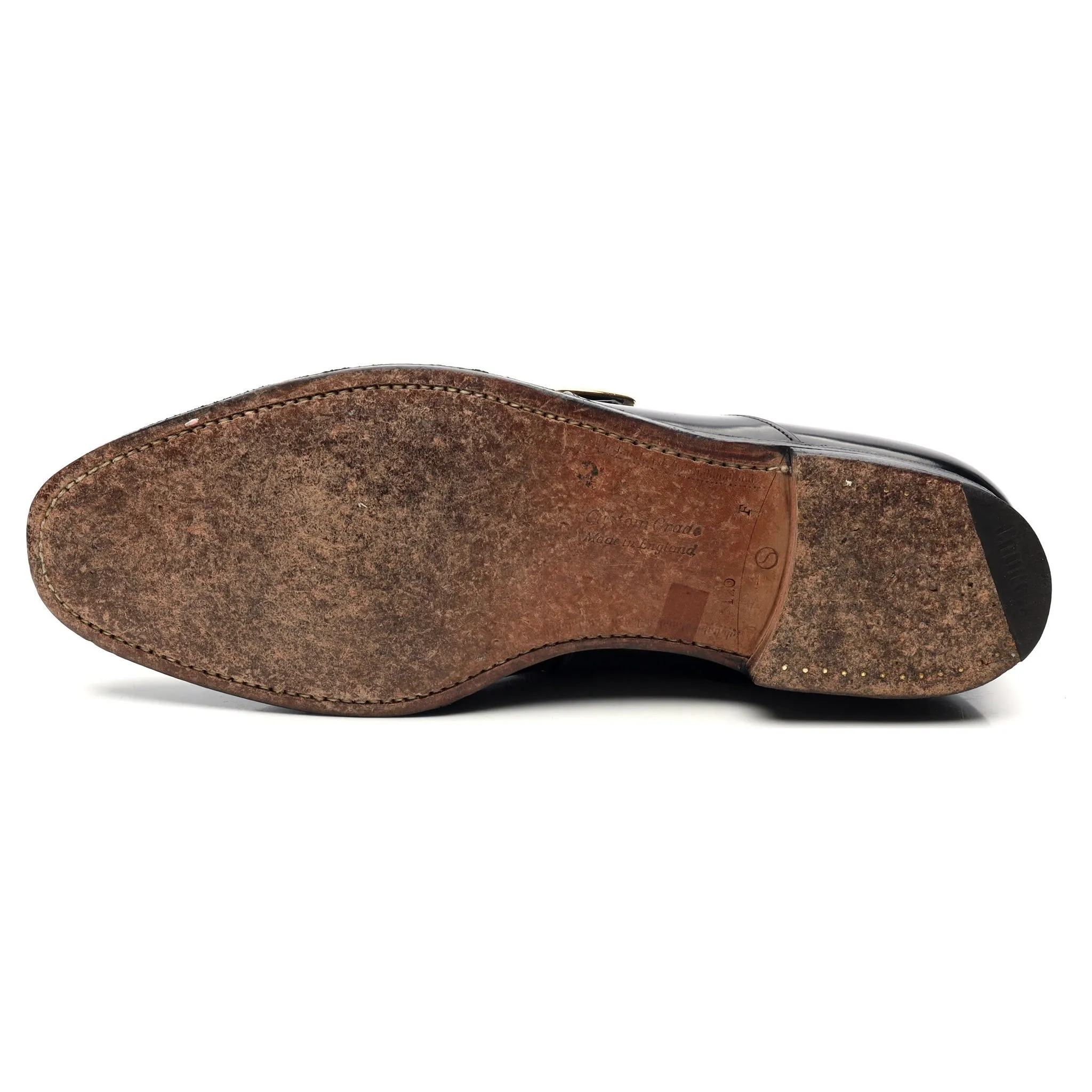 'Westbury' Black Leather Monk Strap UK 12 F