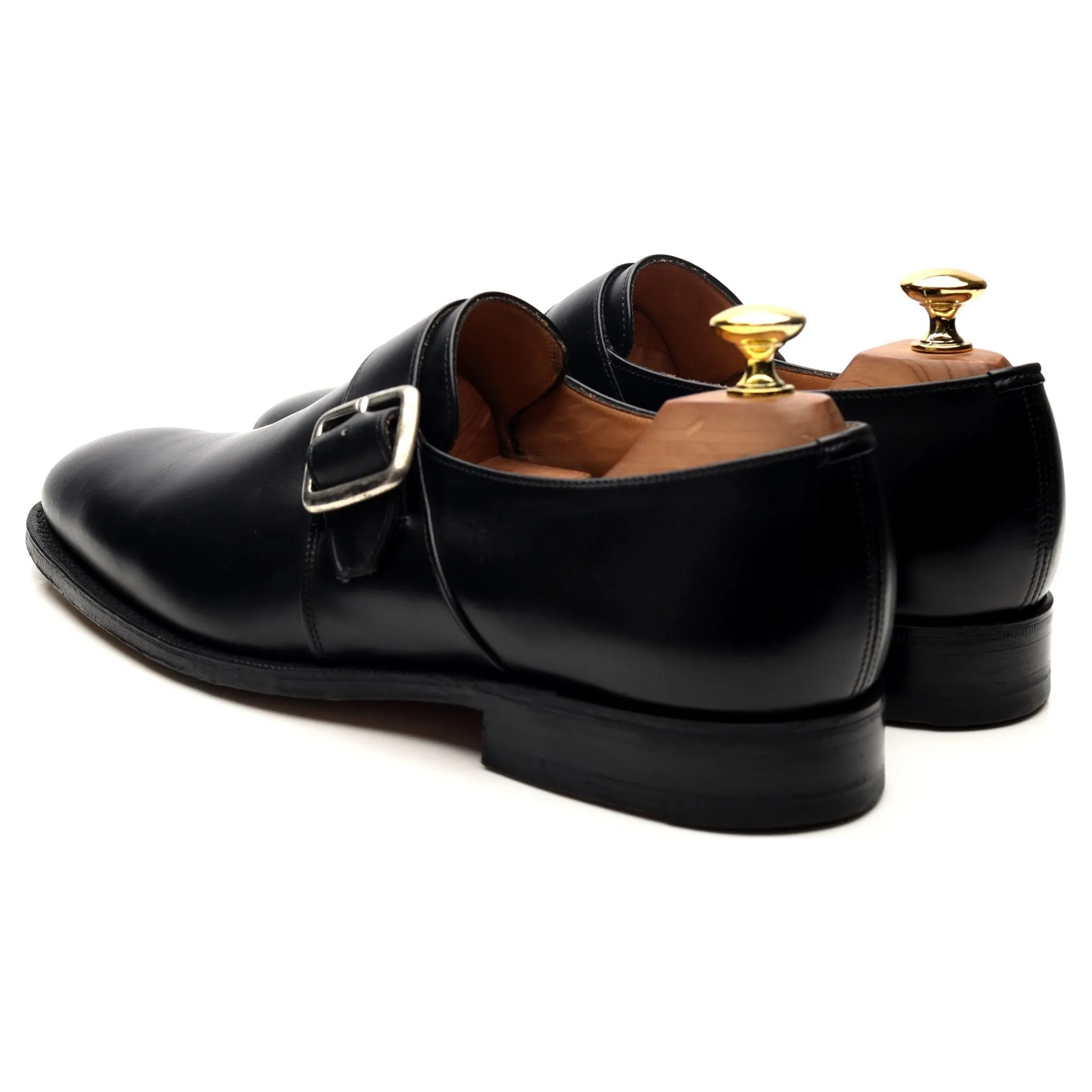 'Westbury' Black Leather Monk Strap UK 8 F