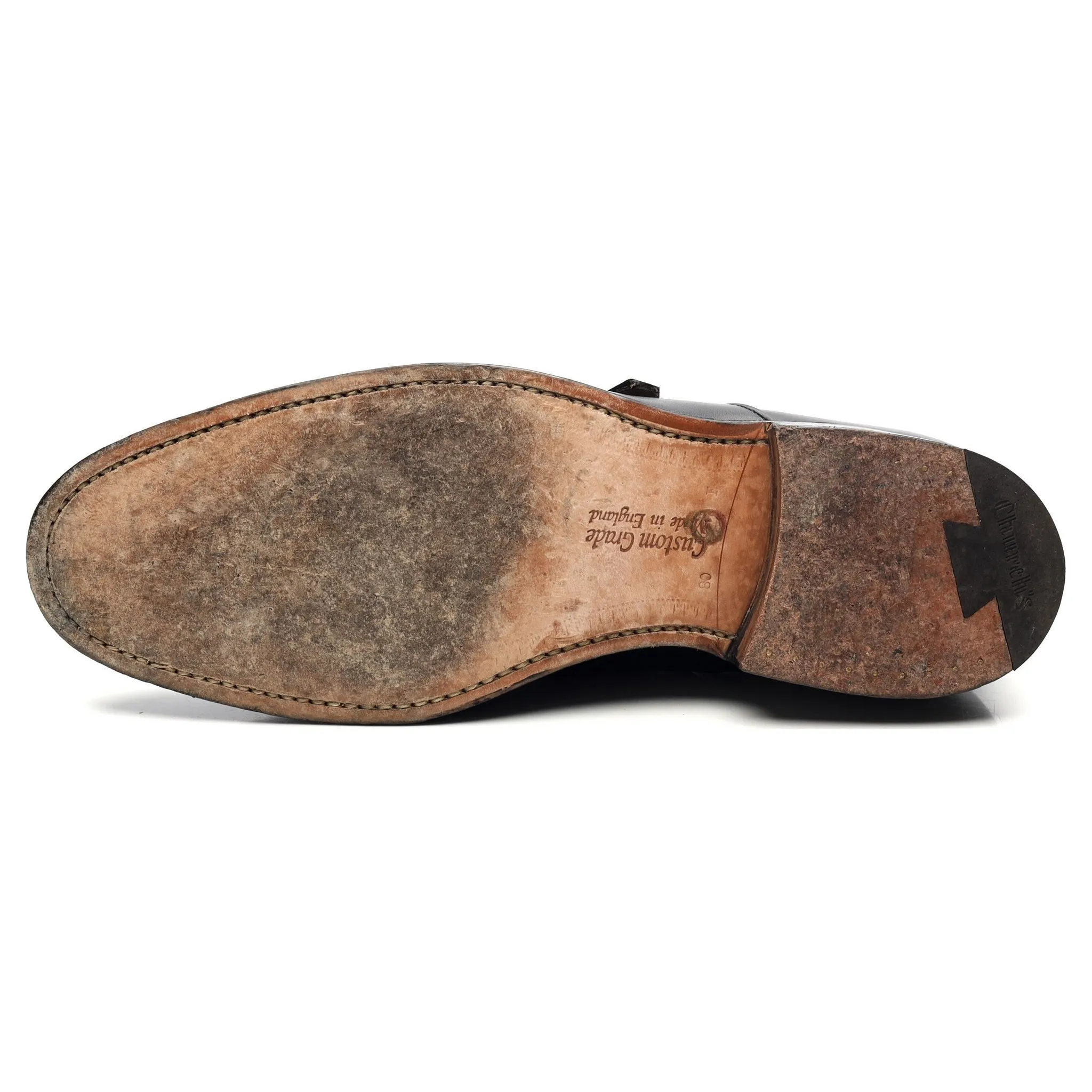 'Westbury' Black Leather Monk Strap UK 8 F