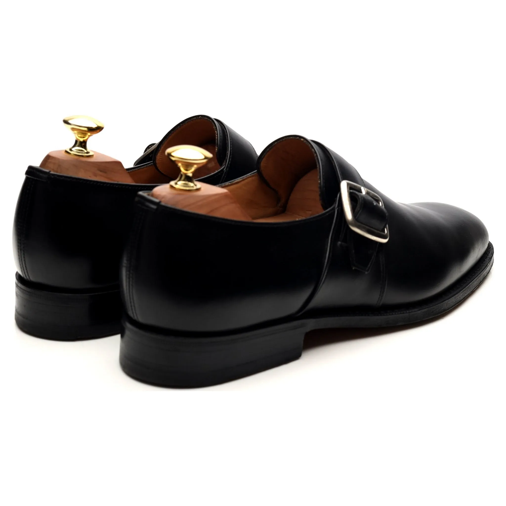 'Westbury' Black Leather Monk Strap UK 8 F