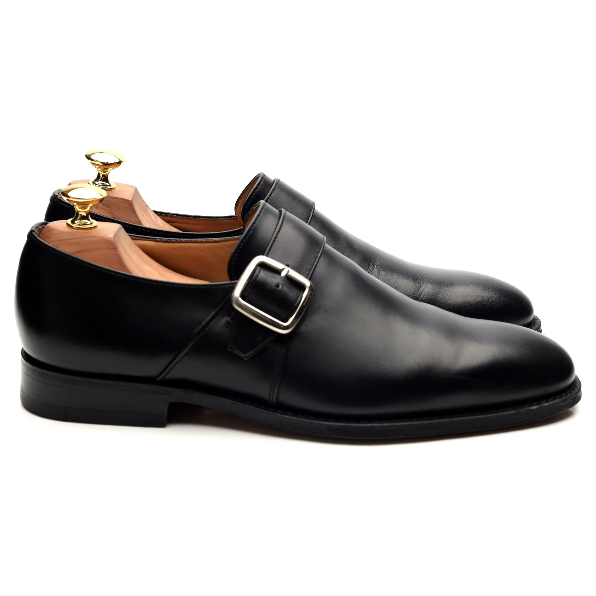 'Westbury' Black Leather Monk Strap UK 8 F
