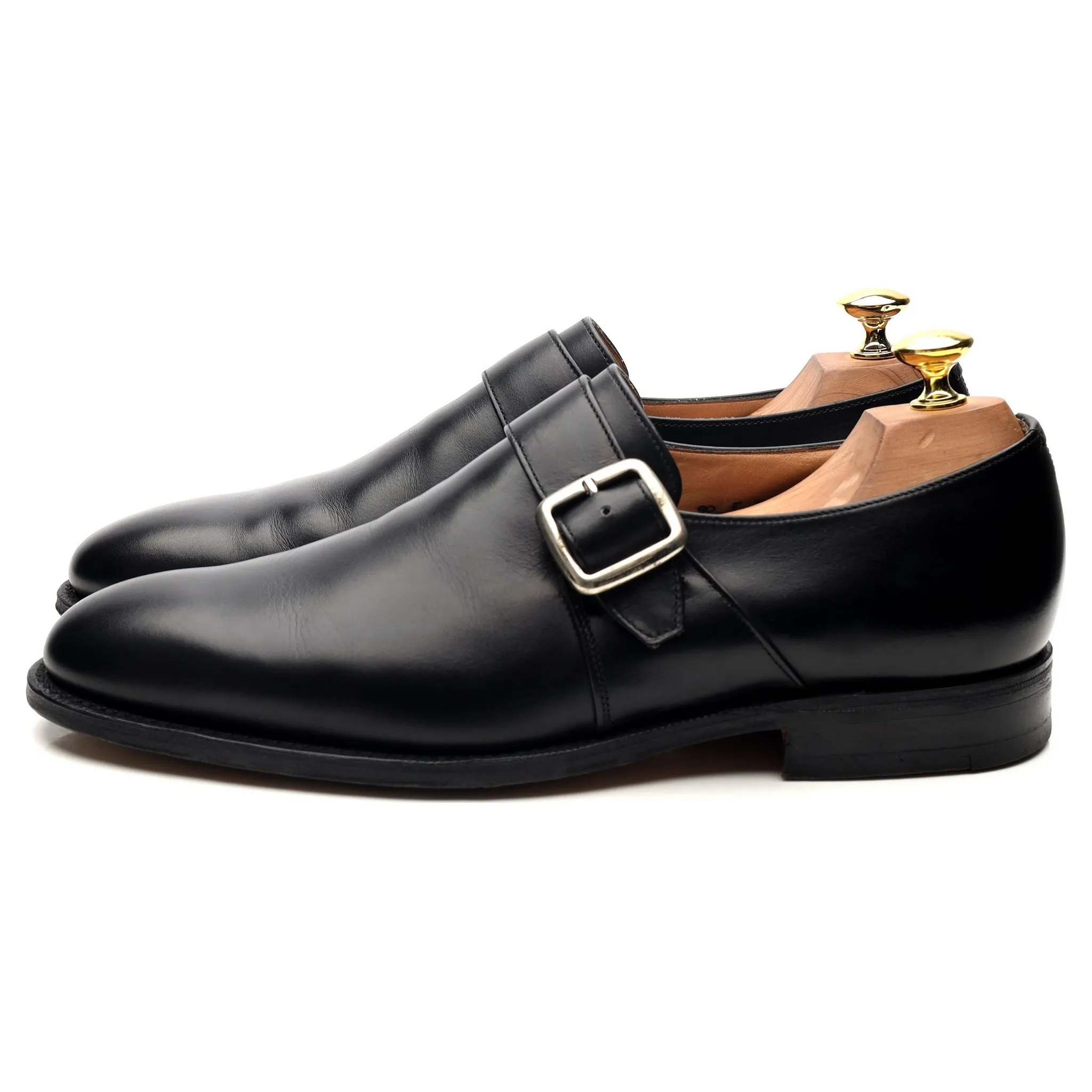 'Westbury' Black Leather Monk Strap UK 8 F