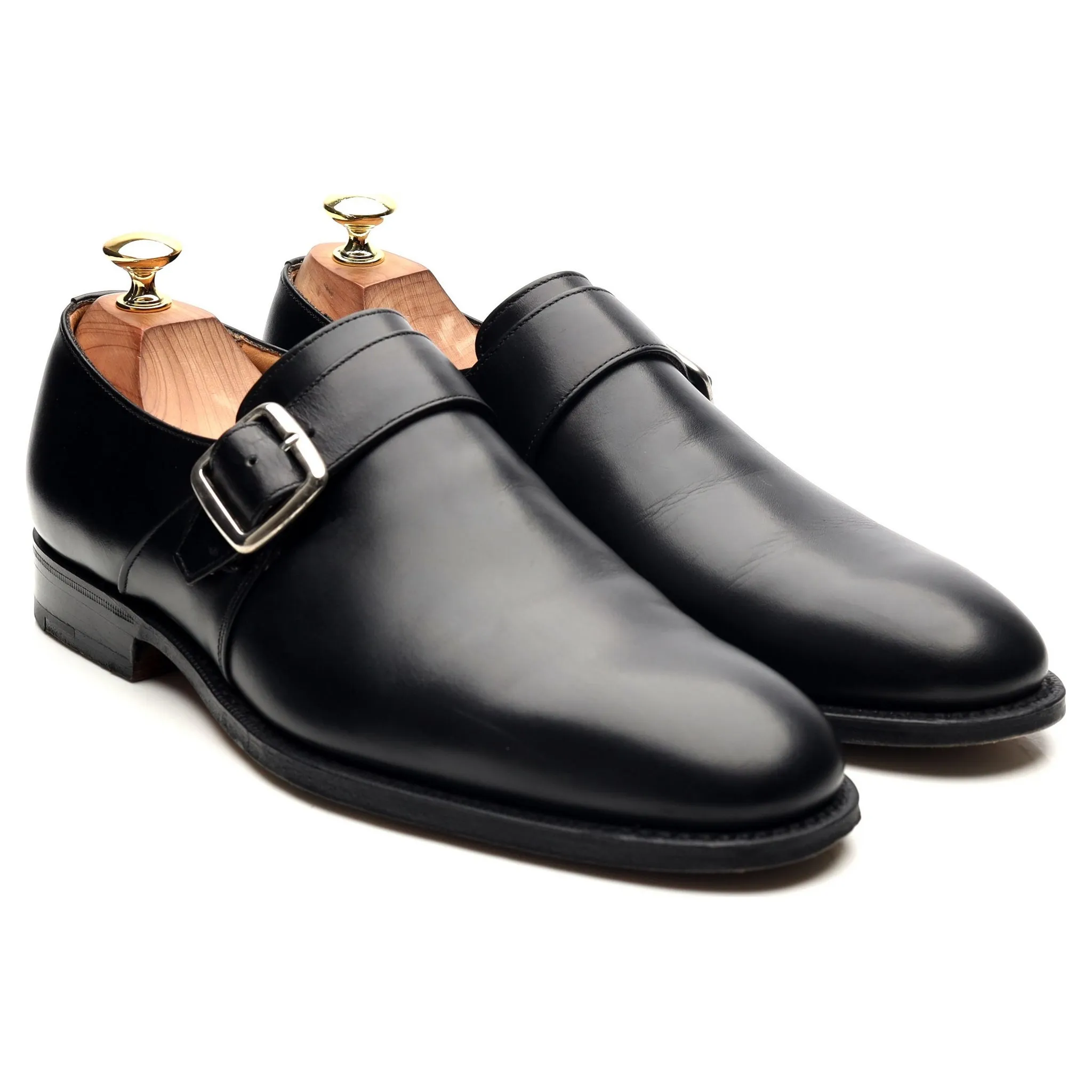 'Westbury' Black Leather Monk Strap UK 8 F
