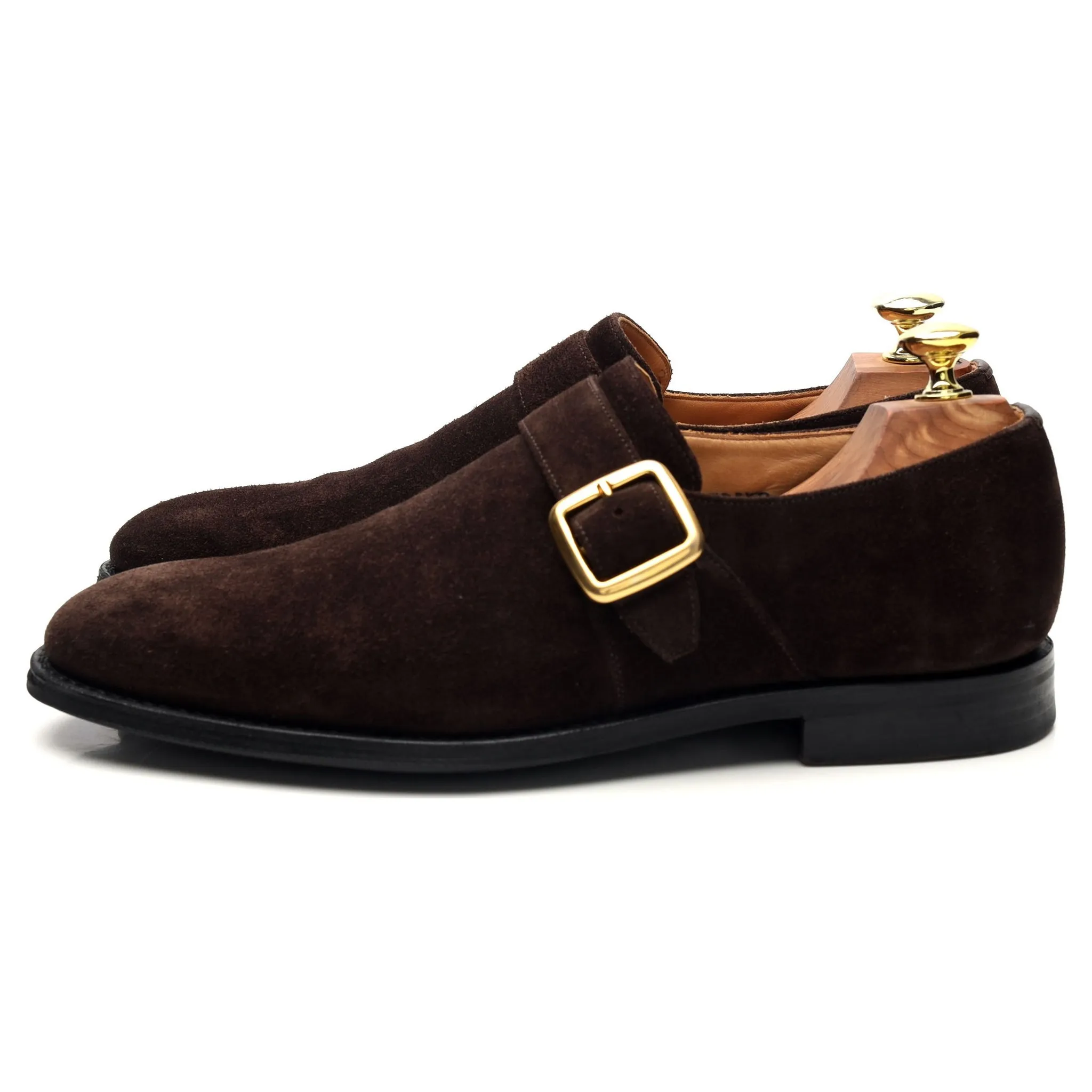 'Westbury' Dark Brown Suede Monk Strap UK 7 F