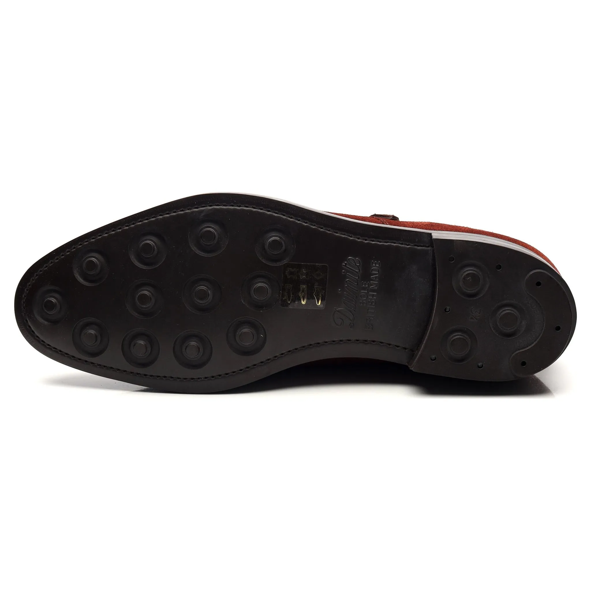 'Westminster' Clove Red Suede Double Monk Strap UK 10.5 E