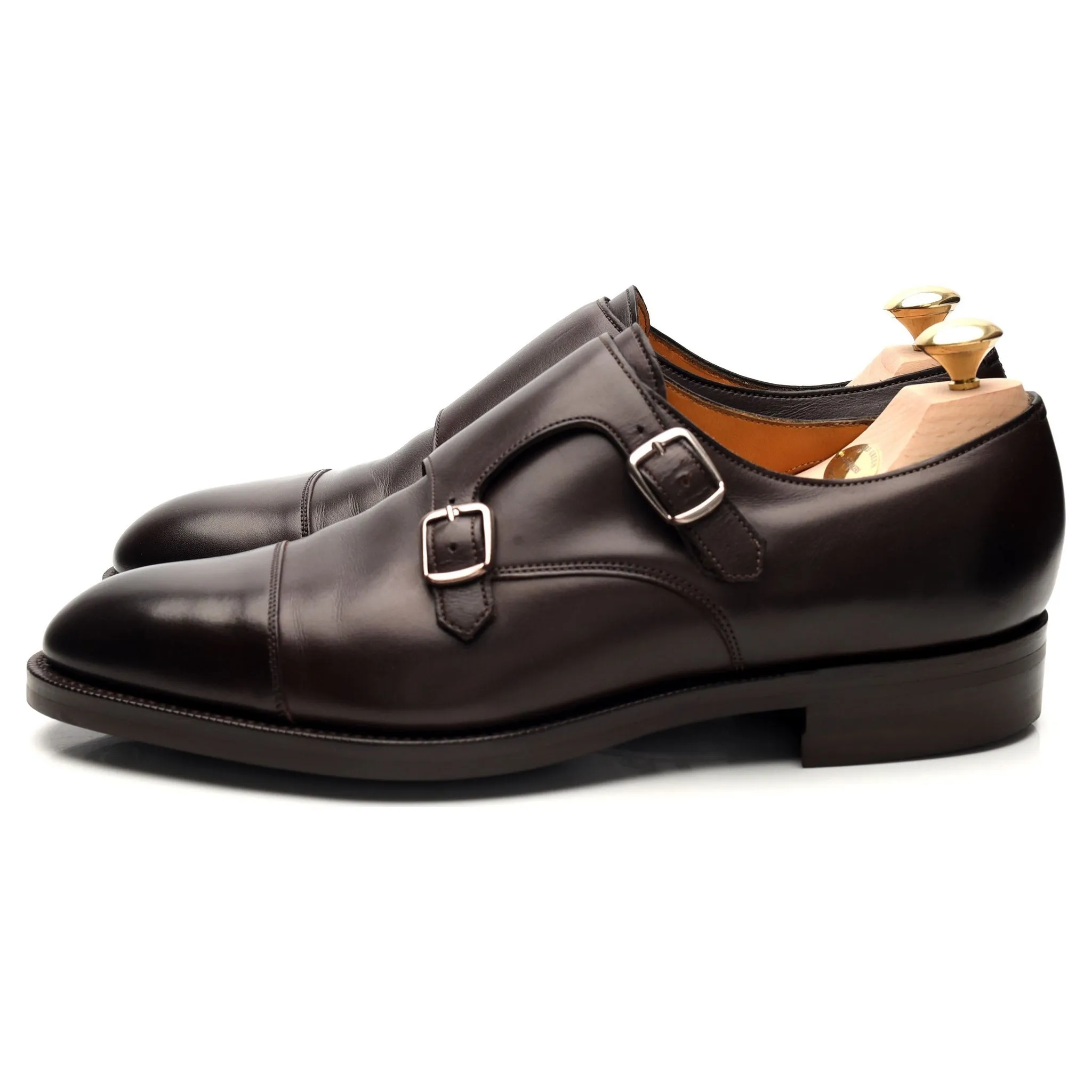 'Westminster' Dark Brown Leather Double Monk Strap UK 8.5 E