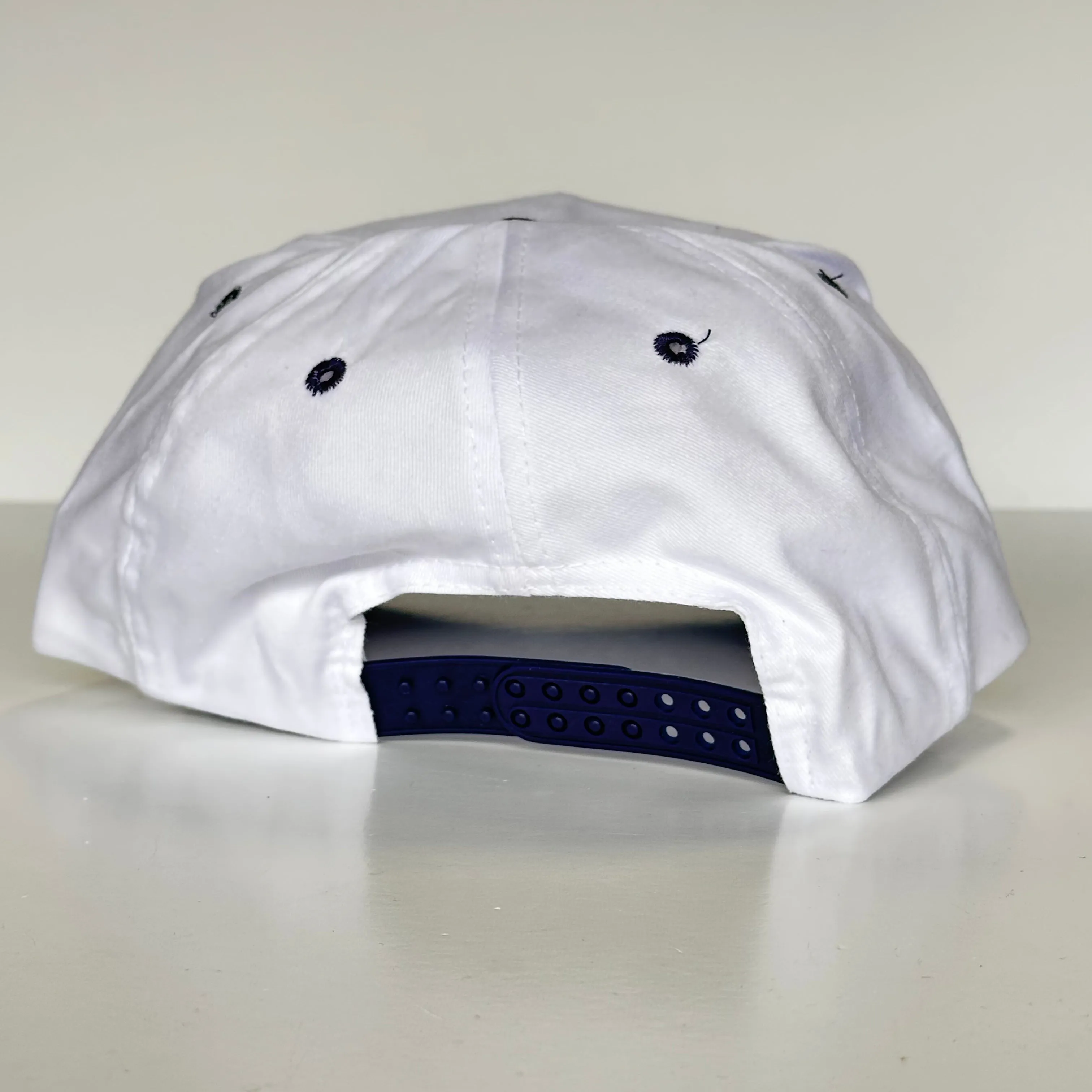 What if I put my Minecraft bed next to yours? White Crown Navy Brim SnapBack Funny Cap Hat Custom Embroidered Hutchbucketz Collab