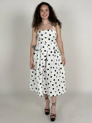 White Printed Midi Dress