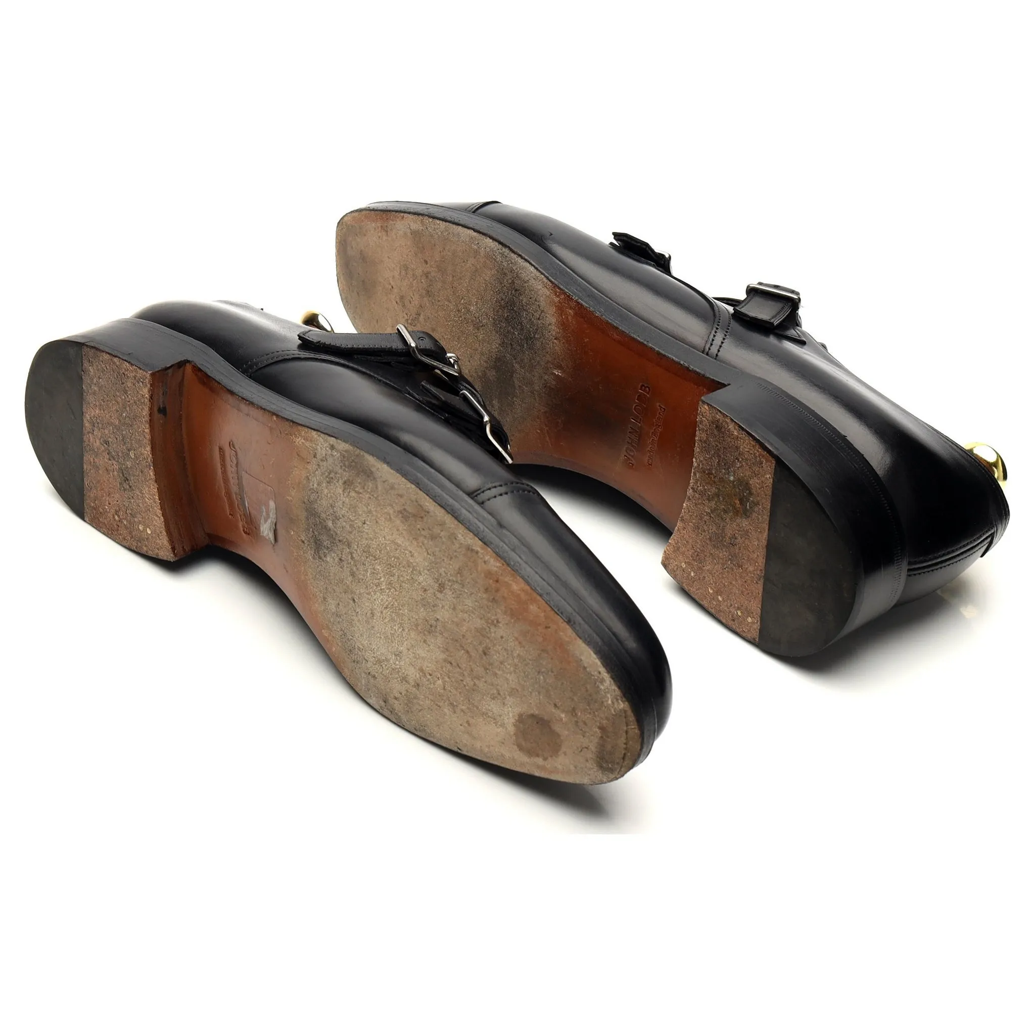 'William' Black Leather Double Monk Strap UK 7.5 E