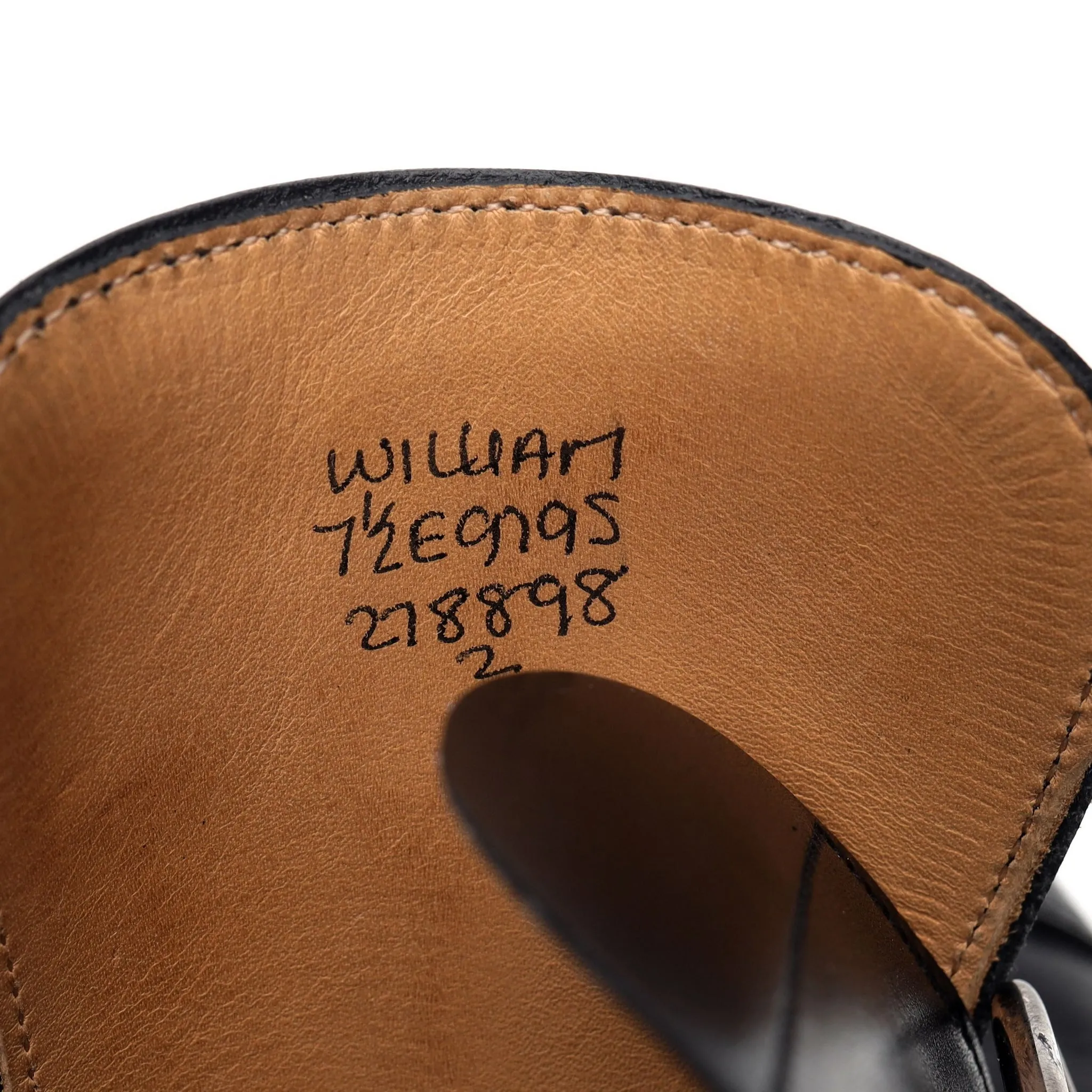'William' Black Leather Double Monk Strap UK 7.5 E