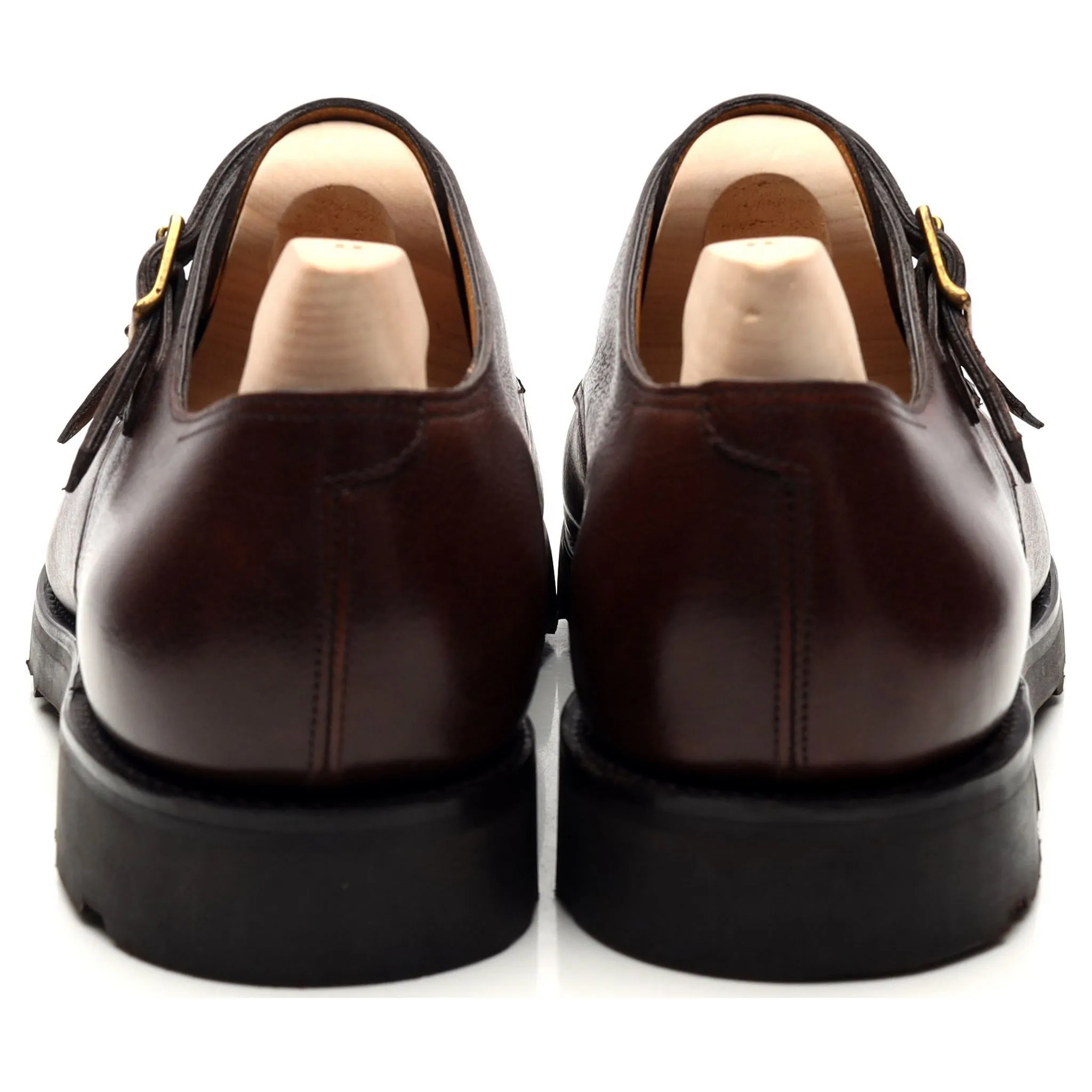 'William' Brown Leather Double Monk Strap UK 10.5 E
