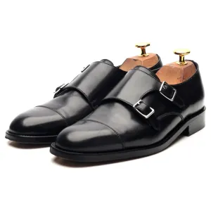 'Women's' Black Leather Double Monk Strap UK 4.5 D