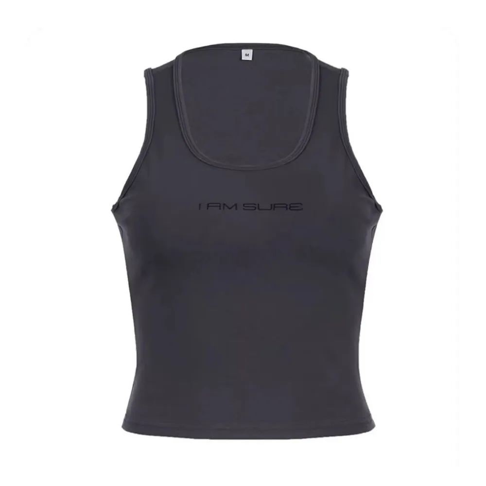 Women's Gray Lettering Athletic Tank Top